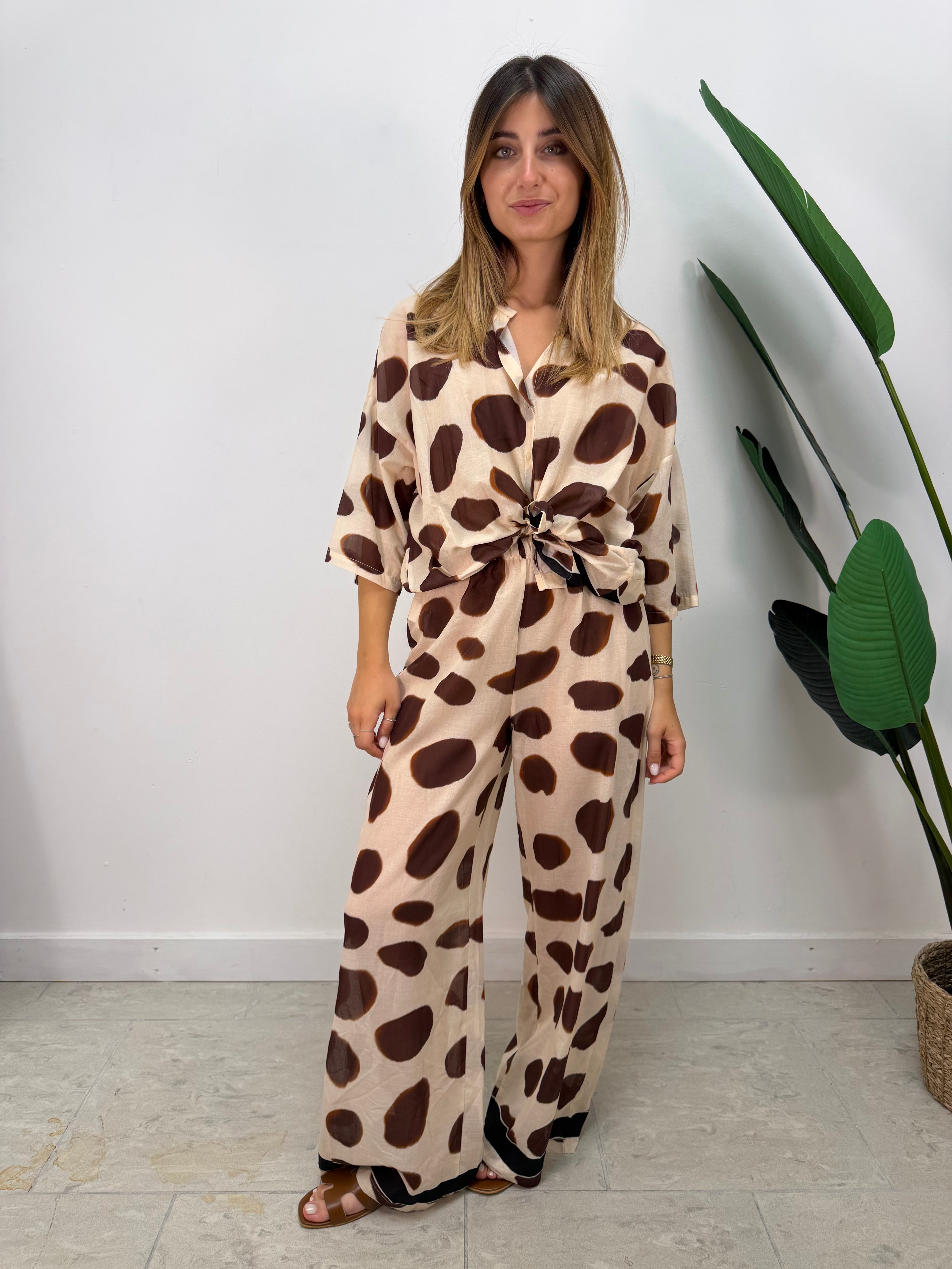 Camicia in mussola fantasia giraffa Tensione In