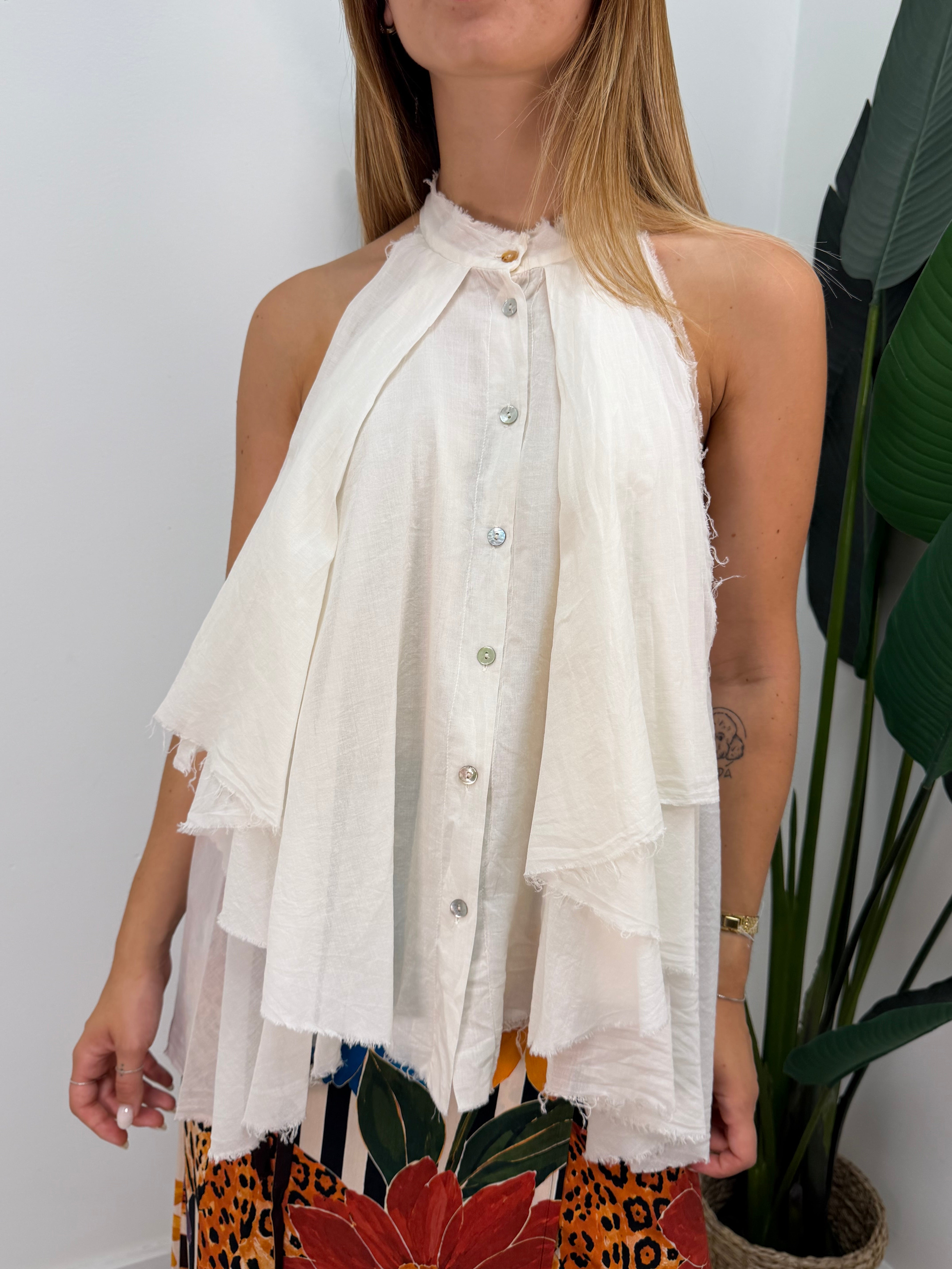Camicia coreana scollo america Tensione In