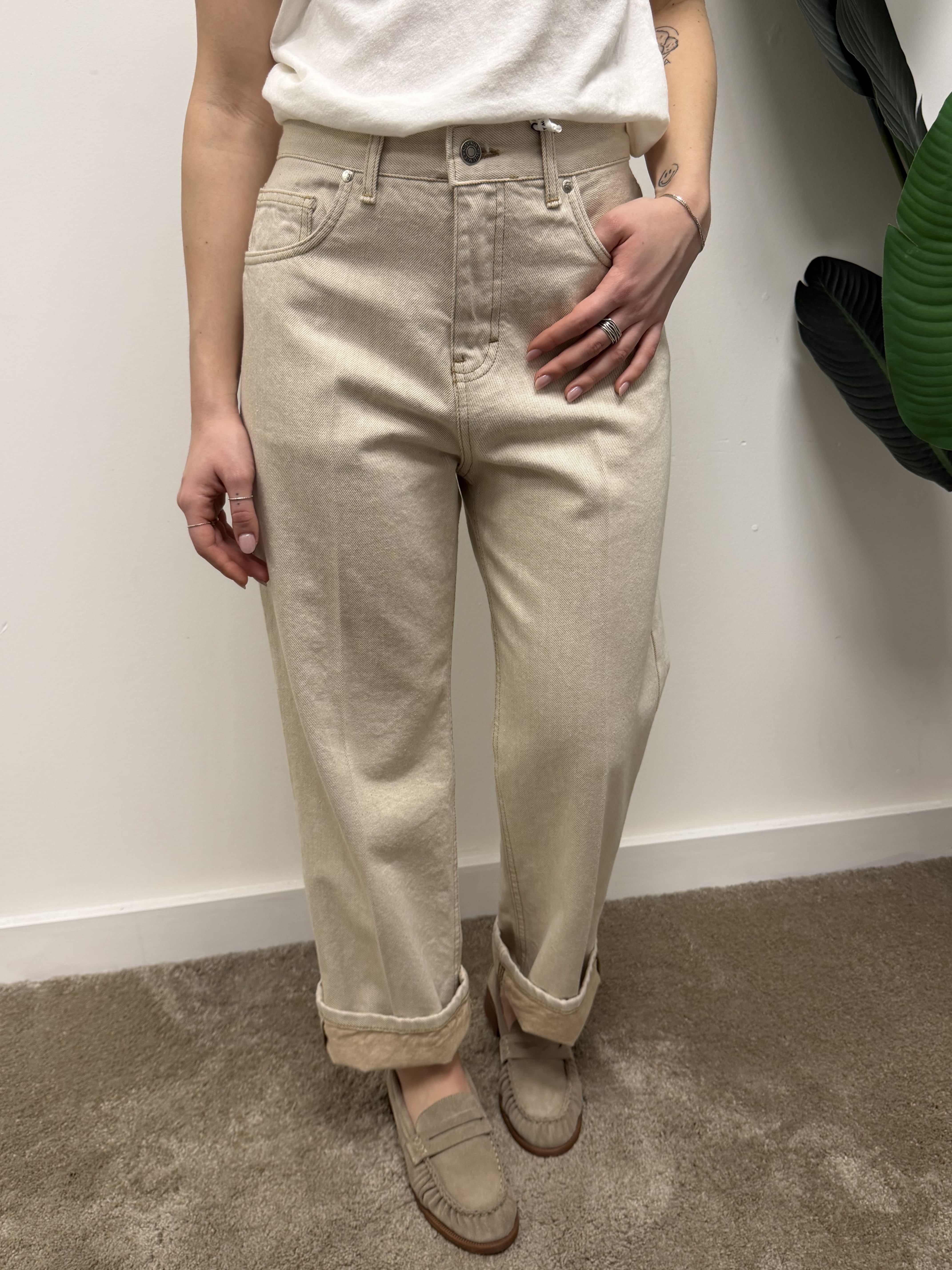 Jeans gamba dritta con maxi risvolto Susy Mix