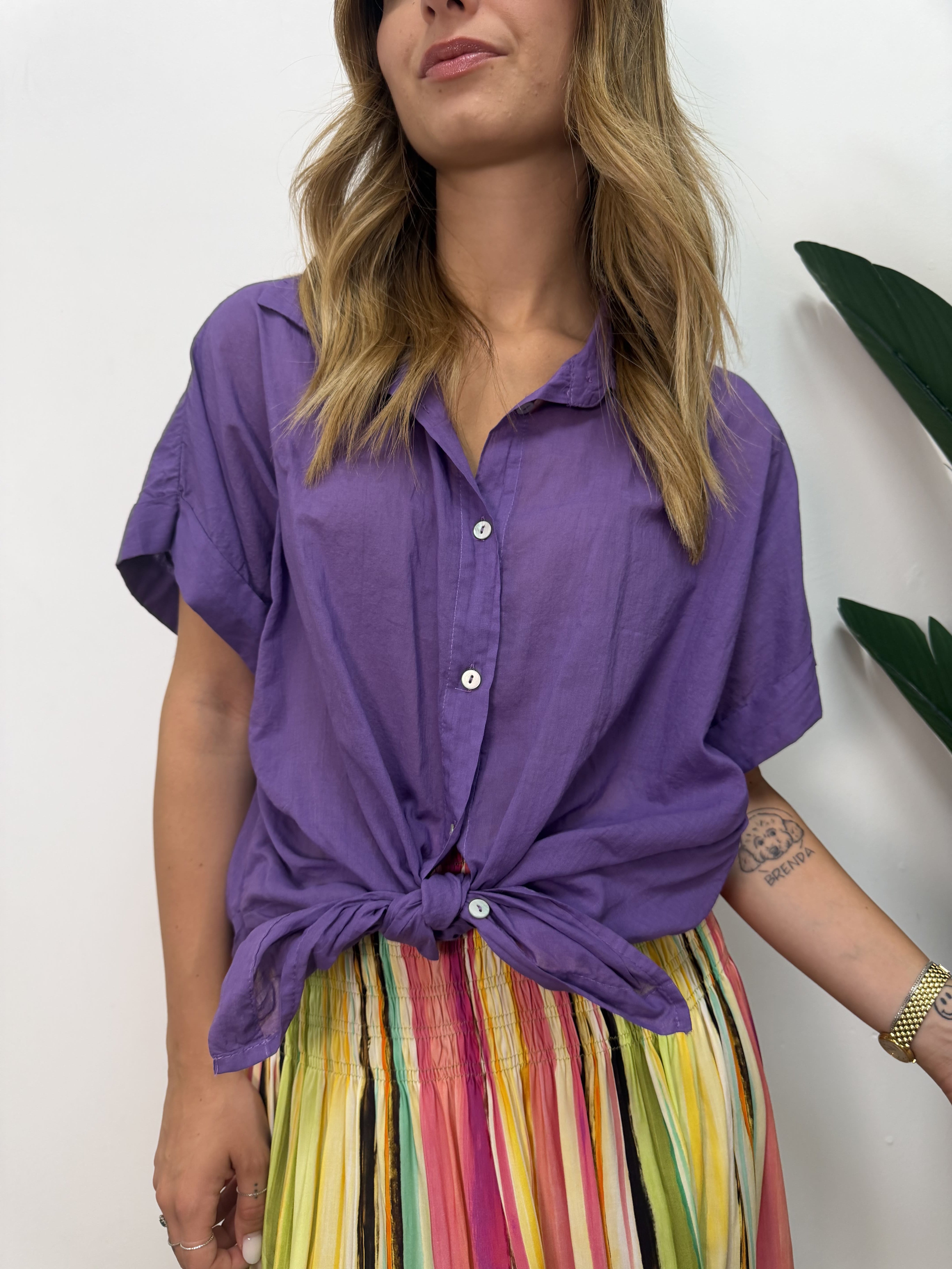 Camicia mezza manica in mussola di cotone Susy Mix