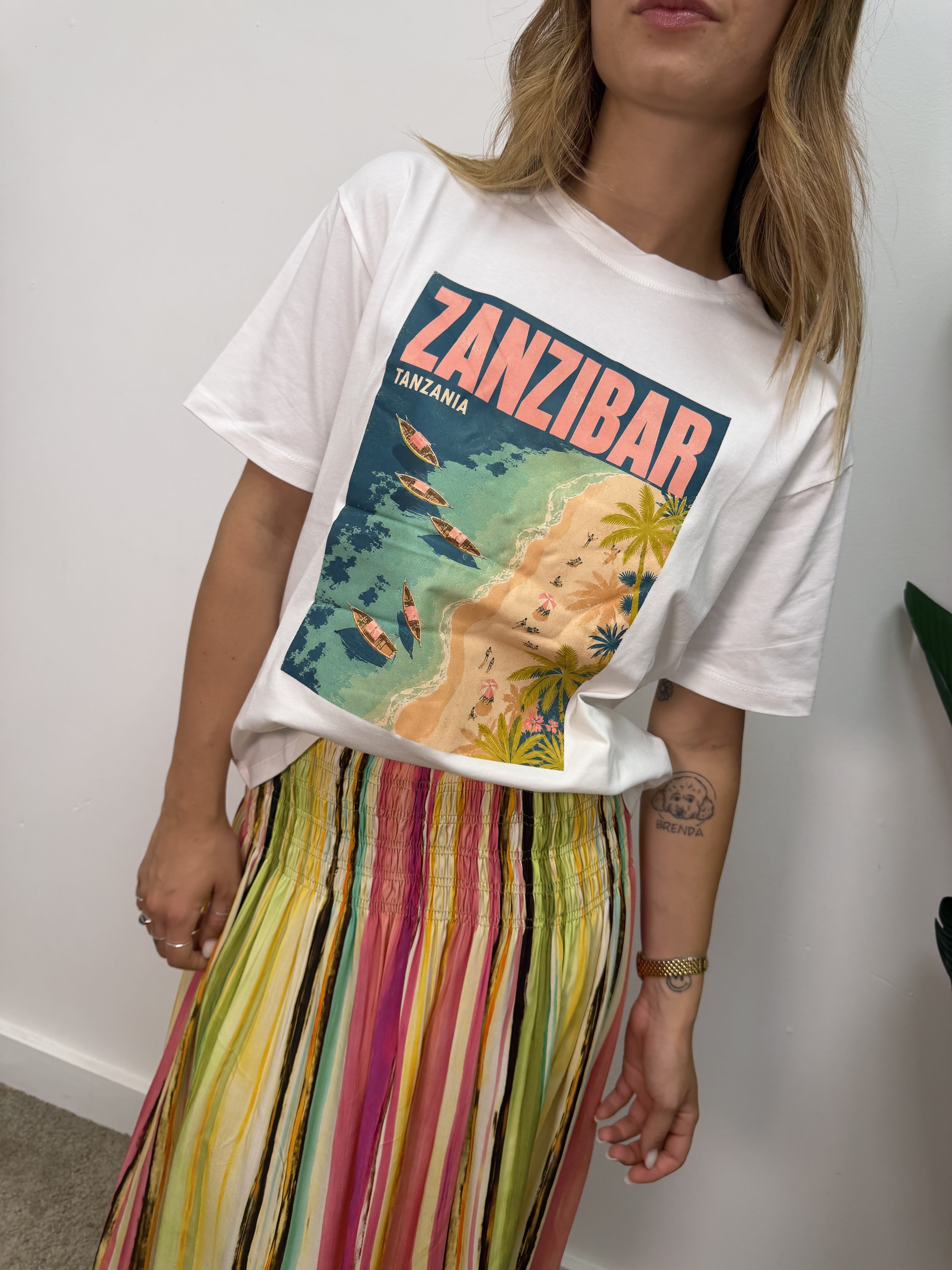 T-shirt over stampa Zanzibar Susy Mix