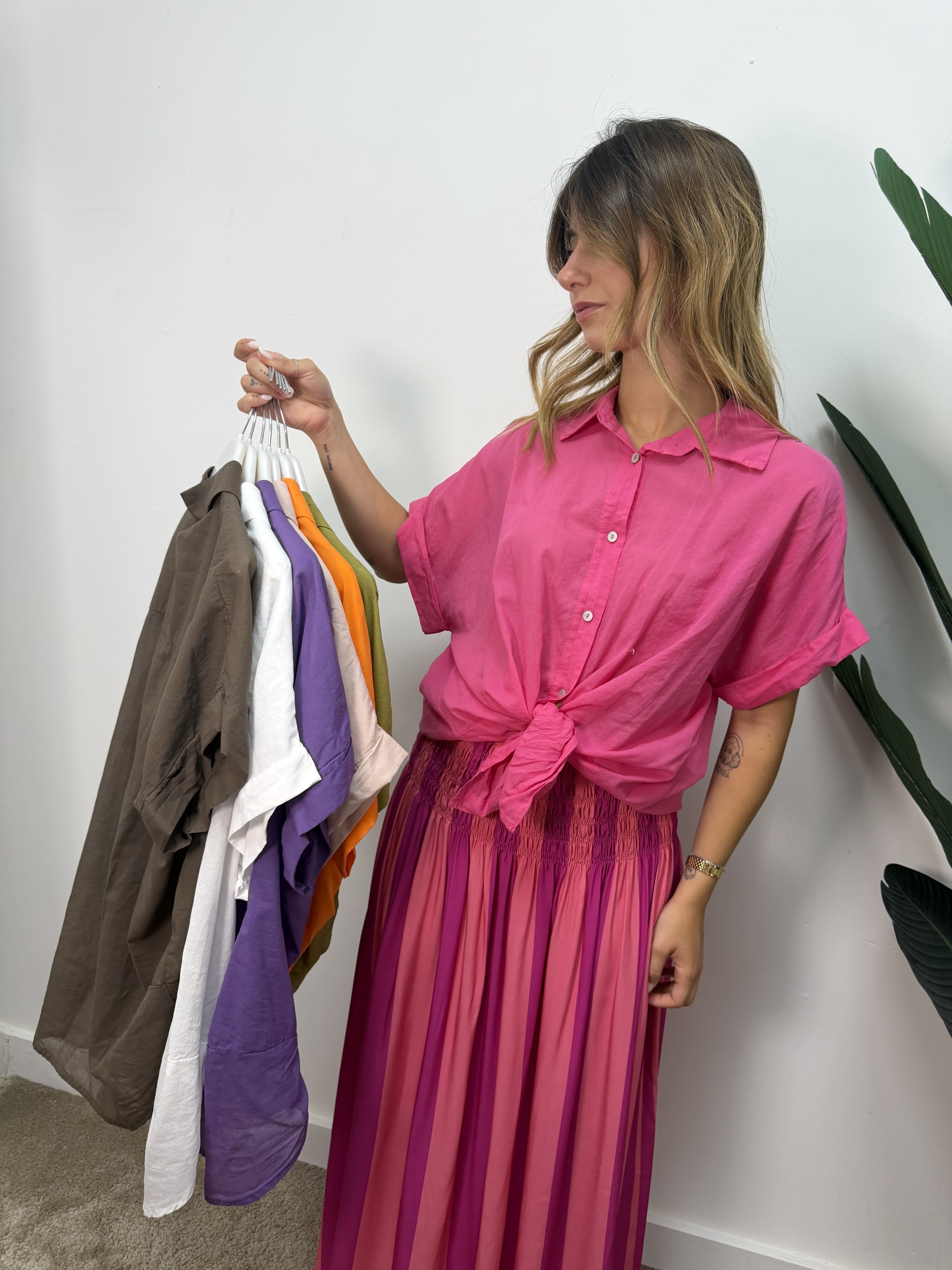 Camicia mezza manica in mussola di cotone Susy Mix