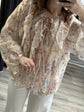 Camicia stampa floreale con rouches Dixie