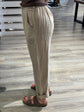Pantalone baggy in lino con risvolto Susy Mix