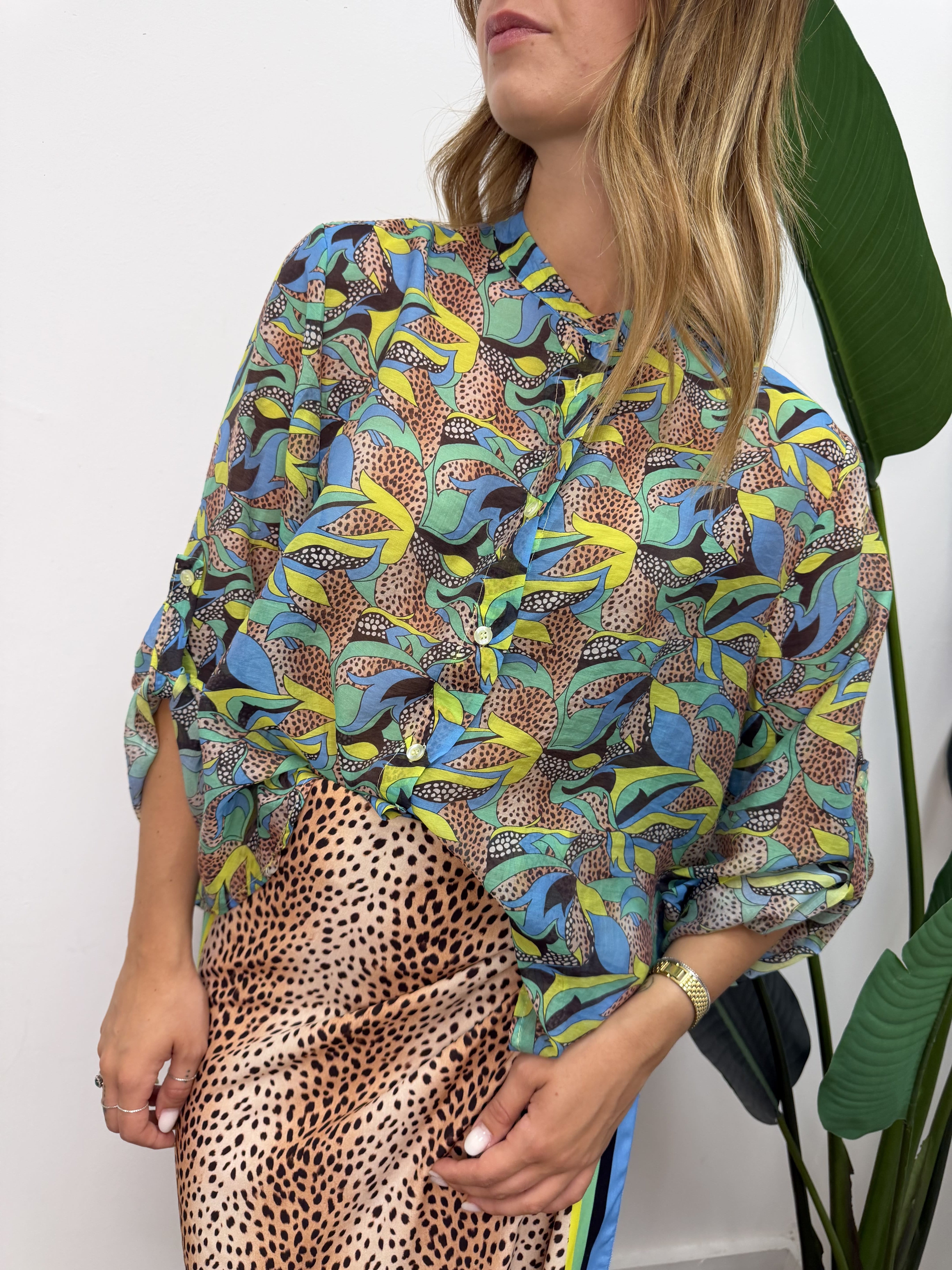 Camicia in lyocell stampa urban jungle HaveOne THE ISLAND