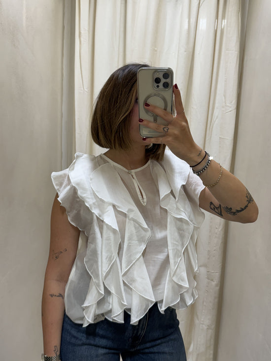 Blusa smanicata con rouches MyD