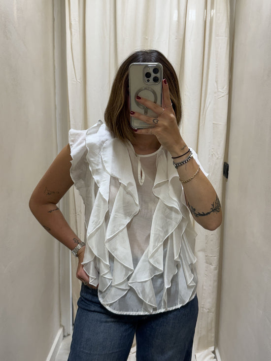 Blusa smanicata con rouches MyD