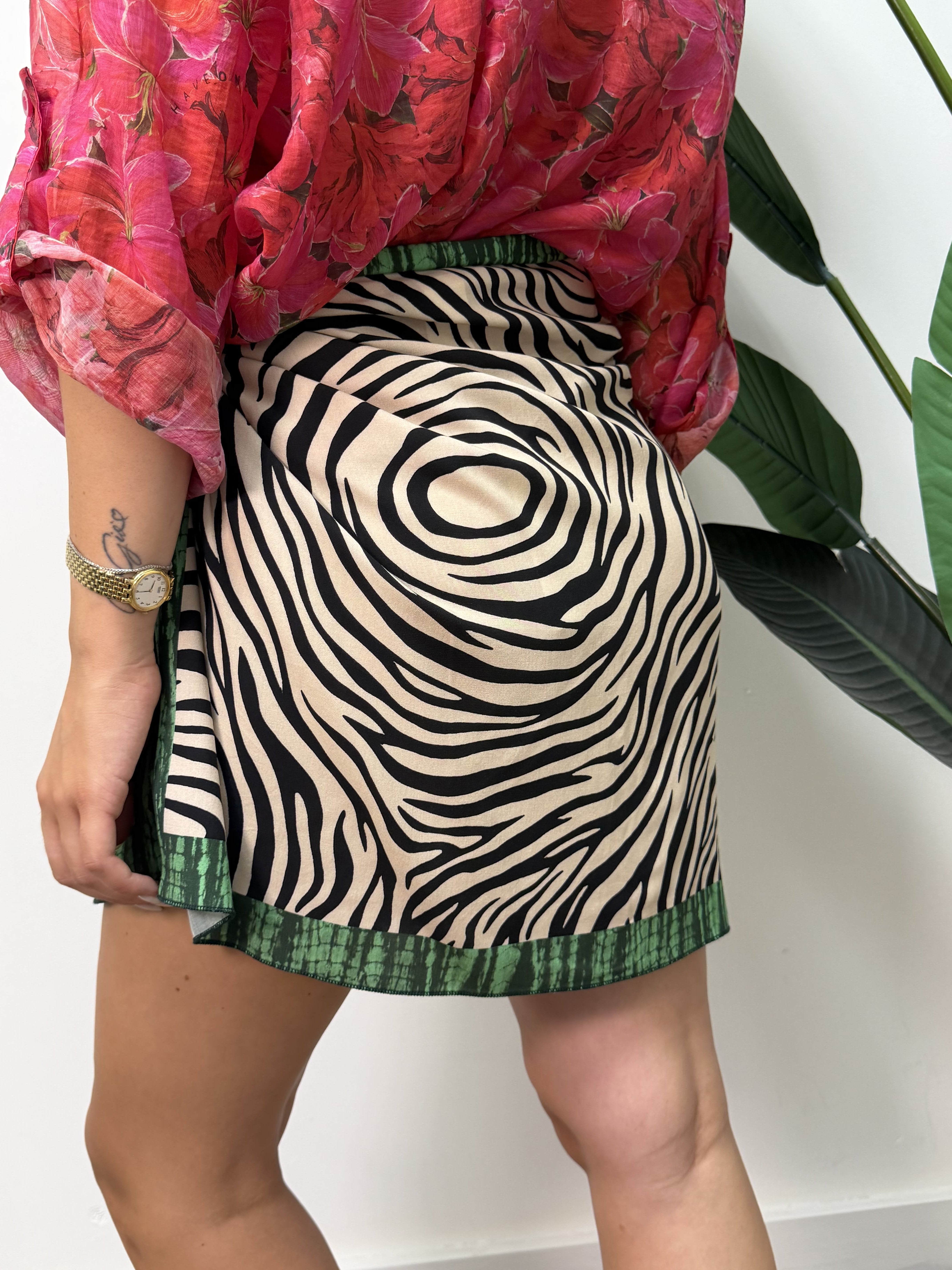 Mini gonna pareo stampa zebra HaveOne THE ISLAND