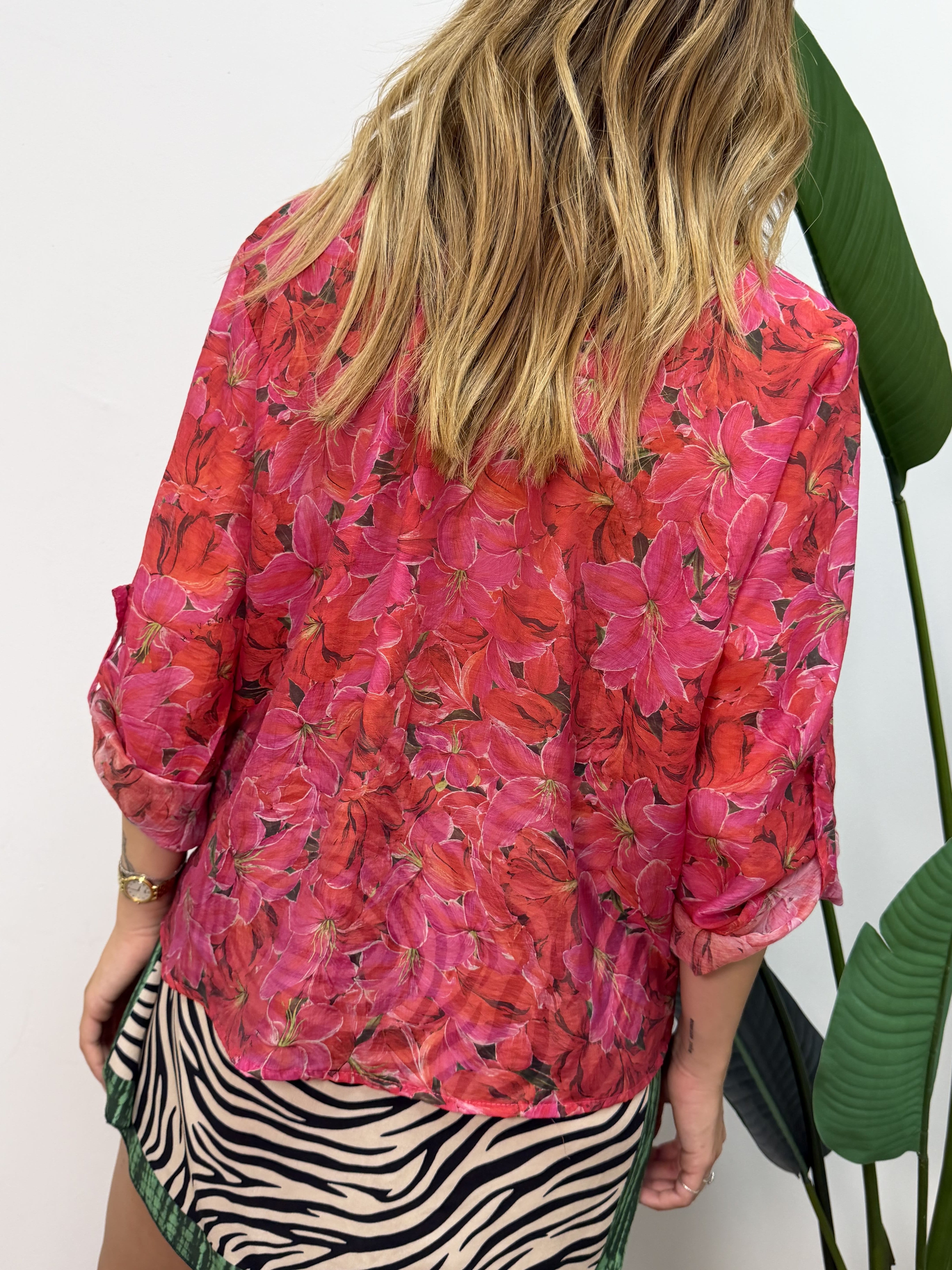 Camicia in lyocell stampa fiori HaveOne THE ISLAND