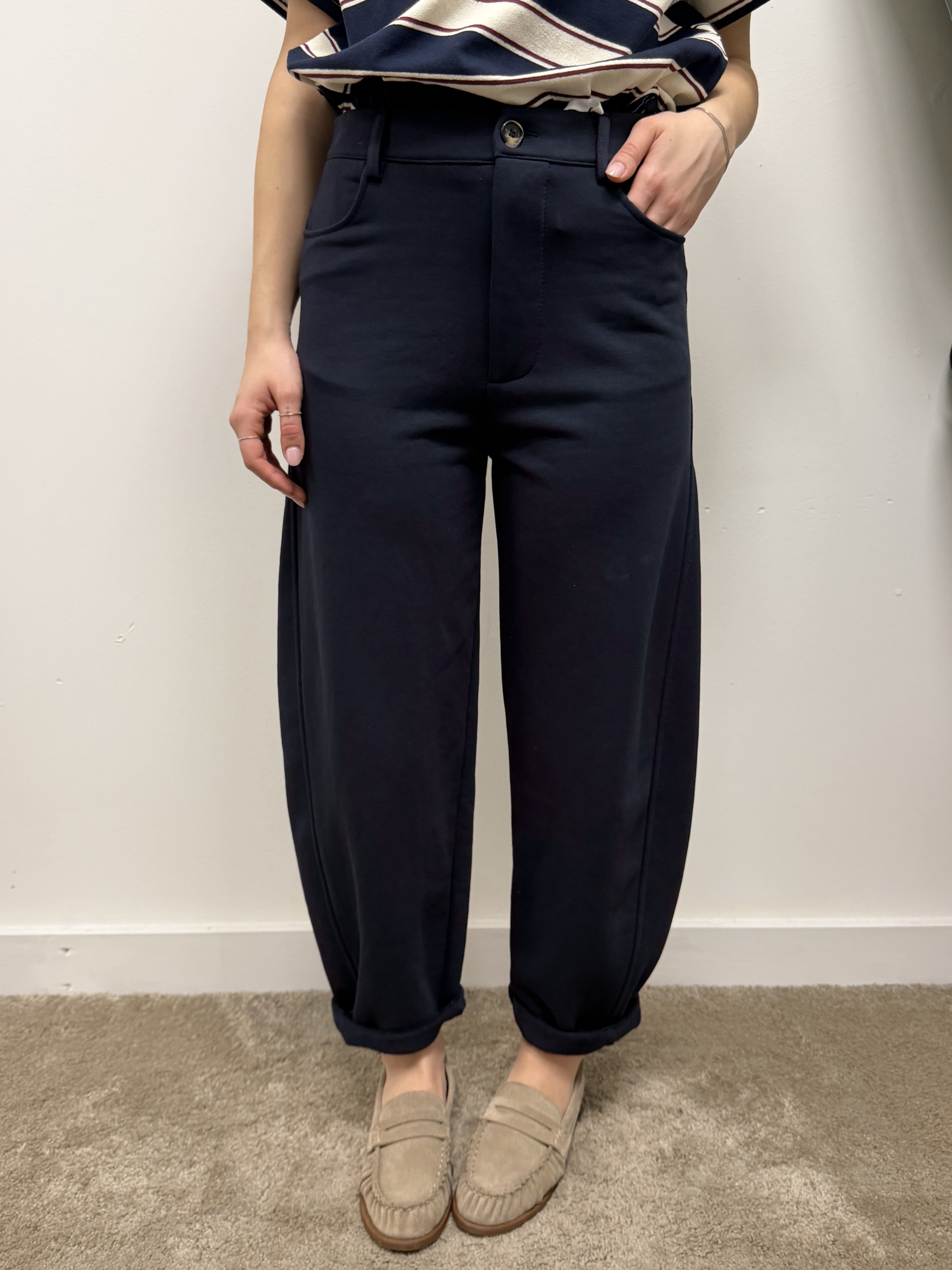 Pantalone carrot in felpa garzata Susy Mix