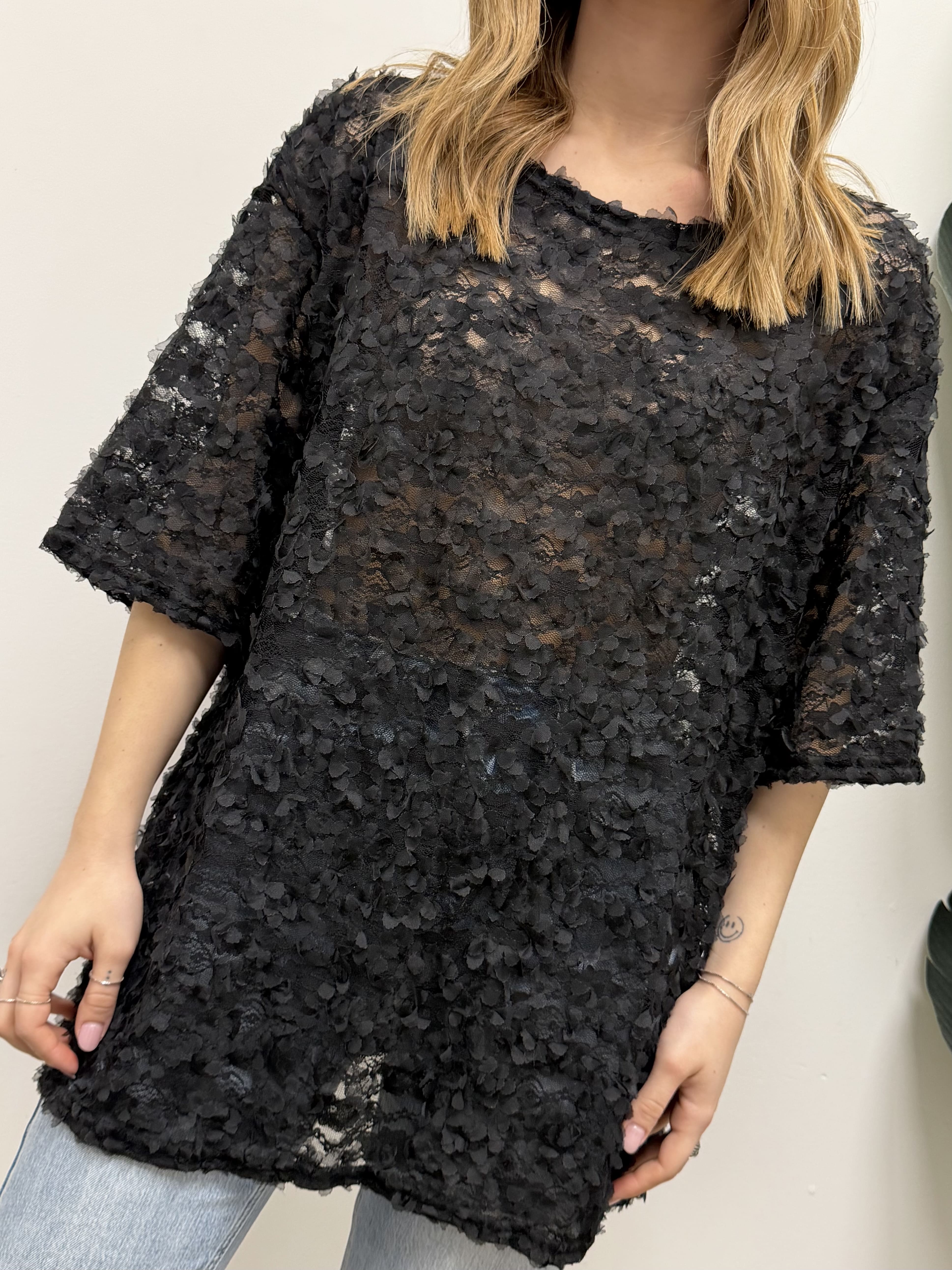 Maxi t-shirt con petali MyD