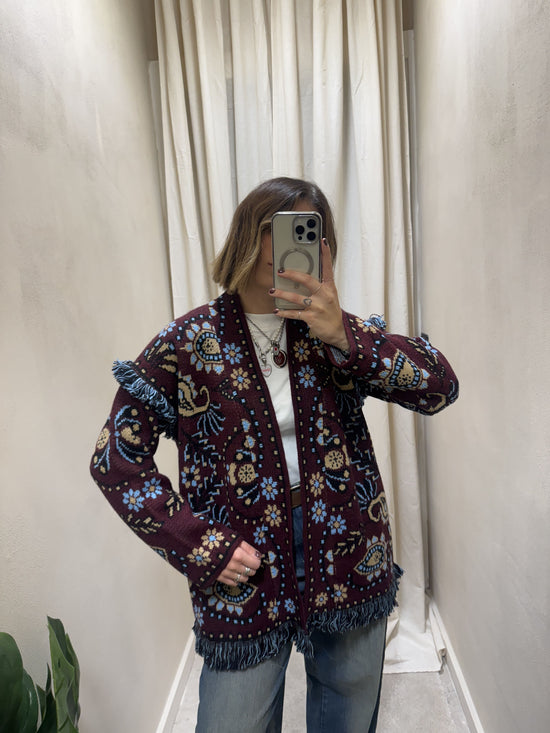 Cardigan stampa paislay misto lana Tensione In