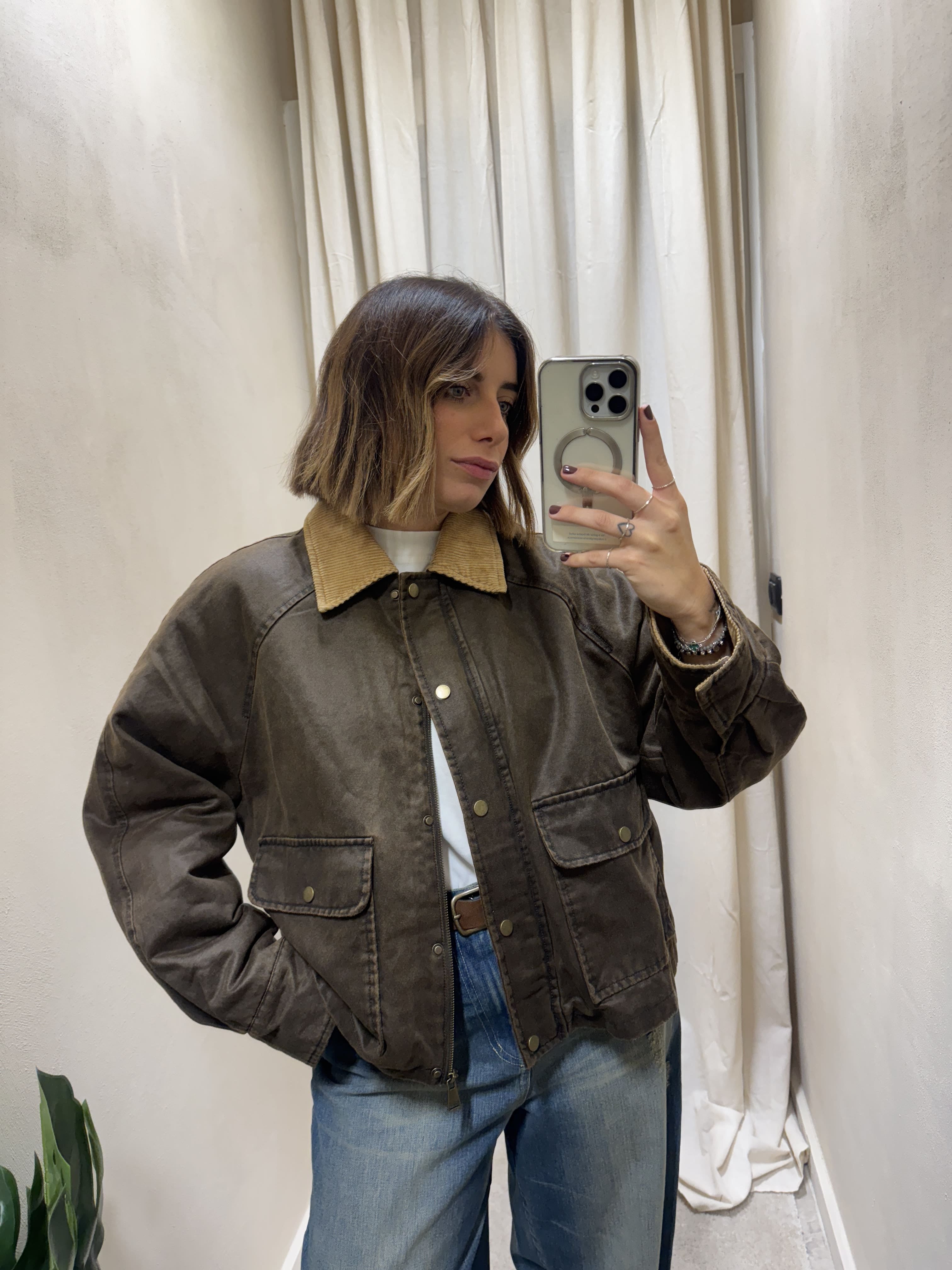 Giubbotto cerato collo costine Susy Mix