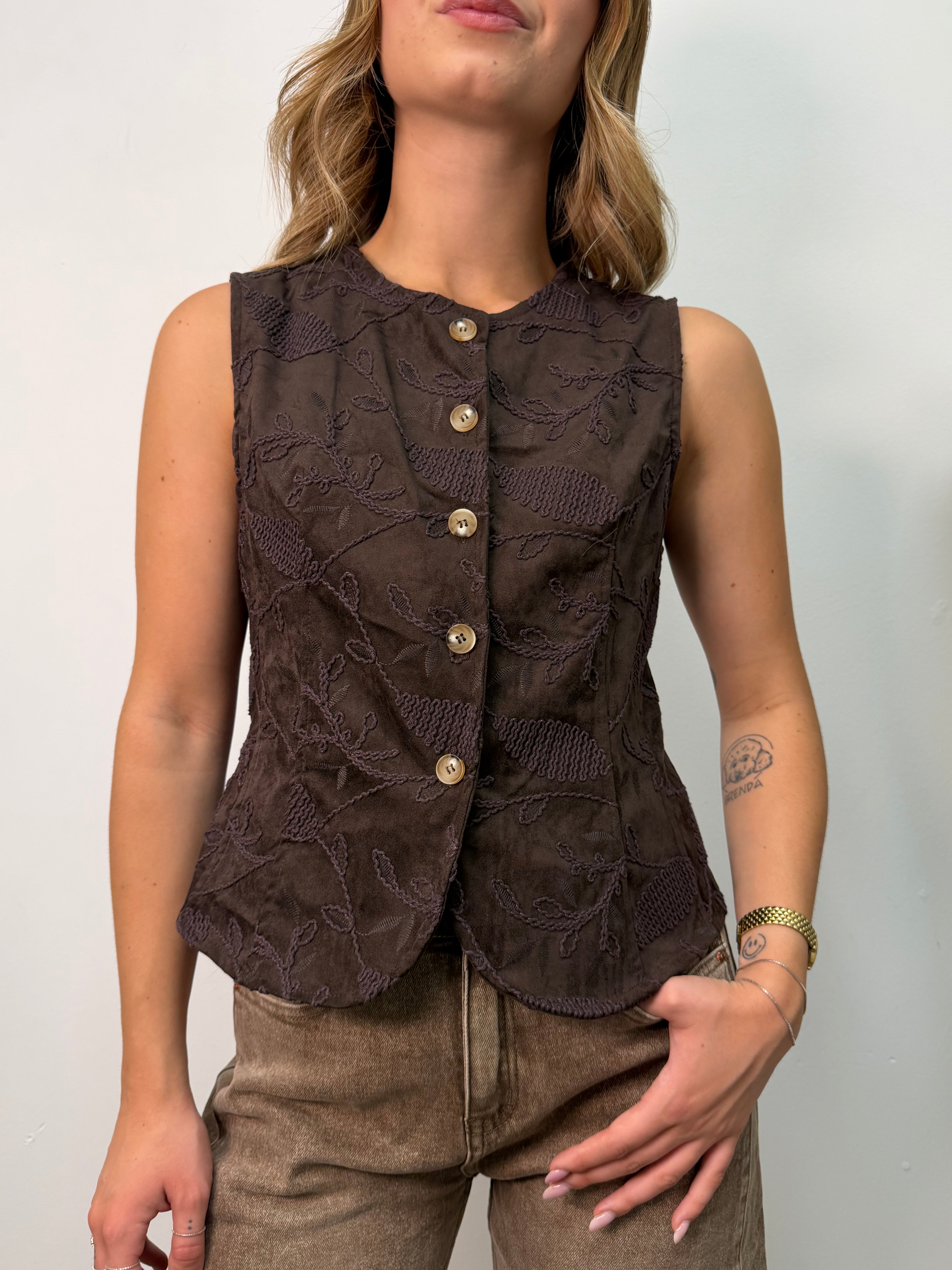 Gilet "texas" con ricami MyD
