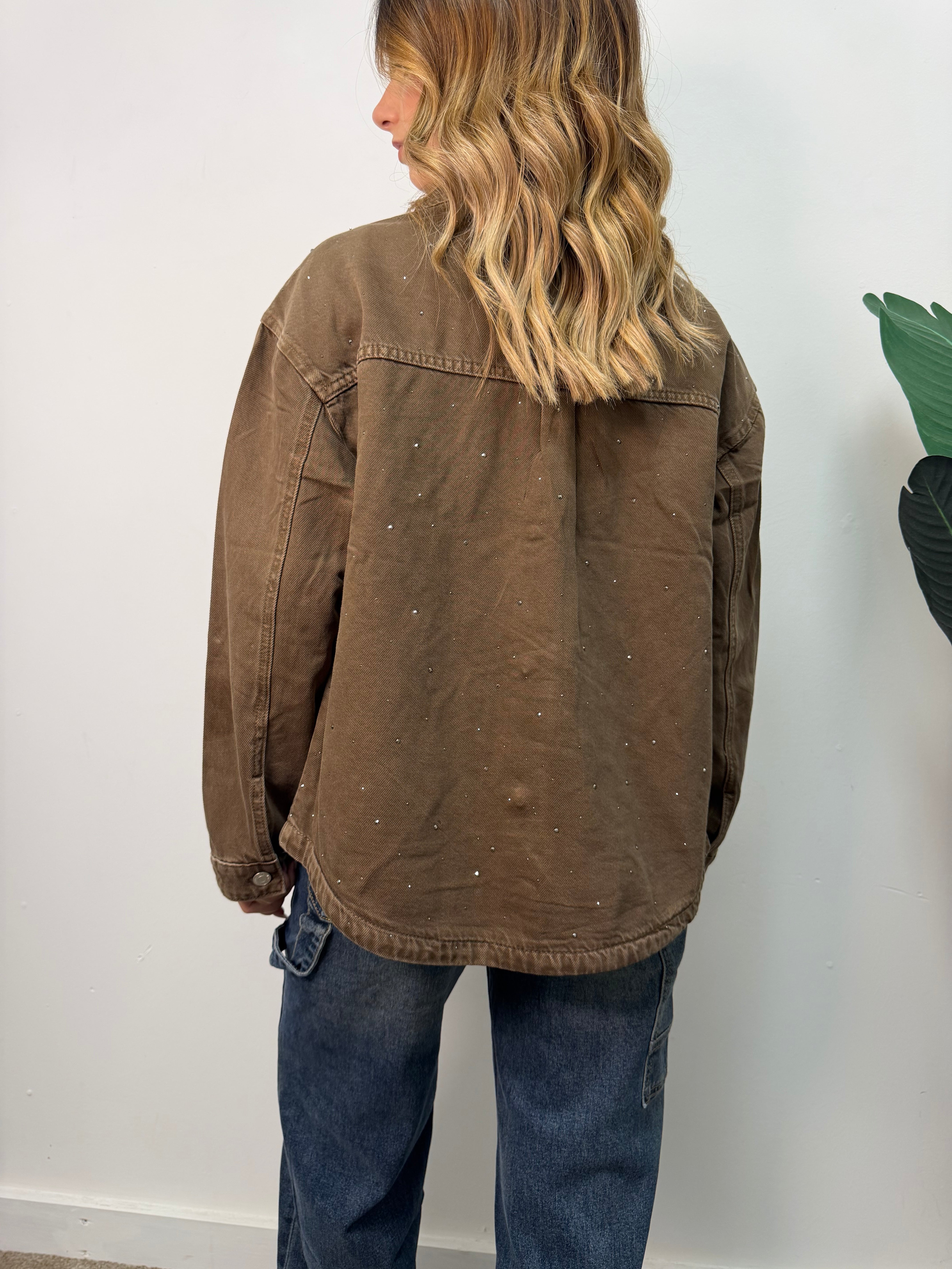 Over shirt in denim con strass MyD