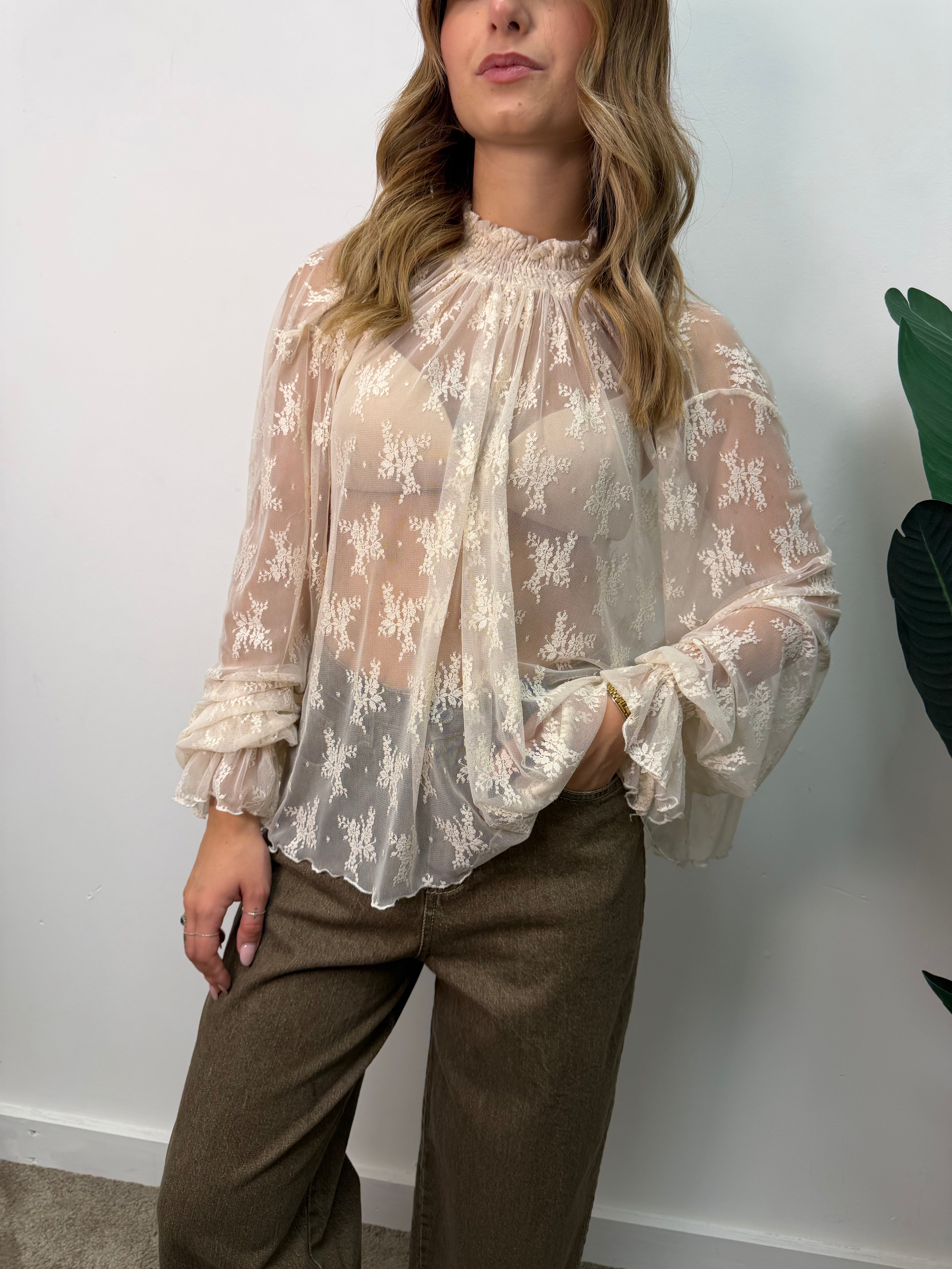 Maglia in pizzo mezzo collo Imperial