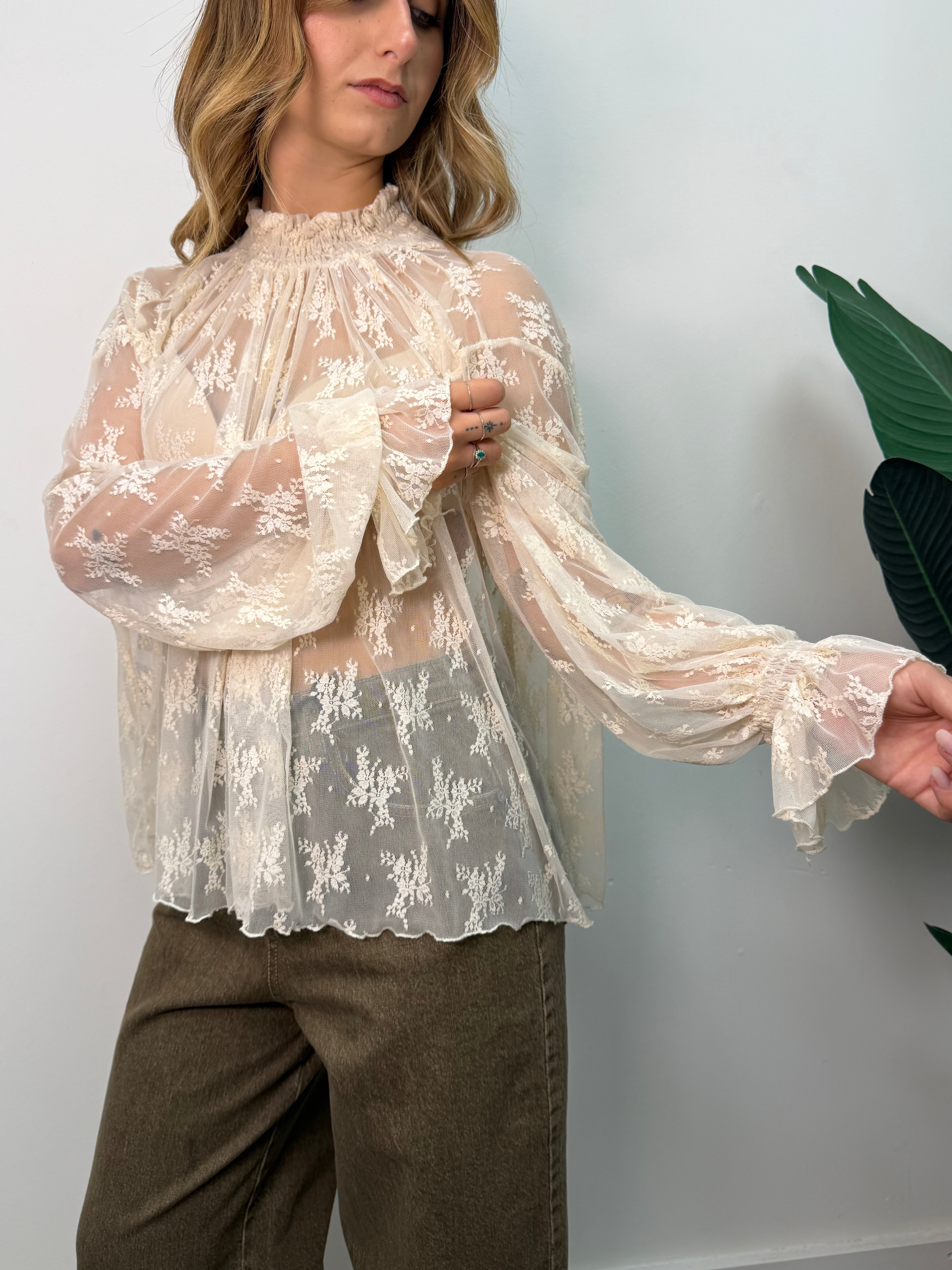 Maglia in pizzo mezzo collo Imperial