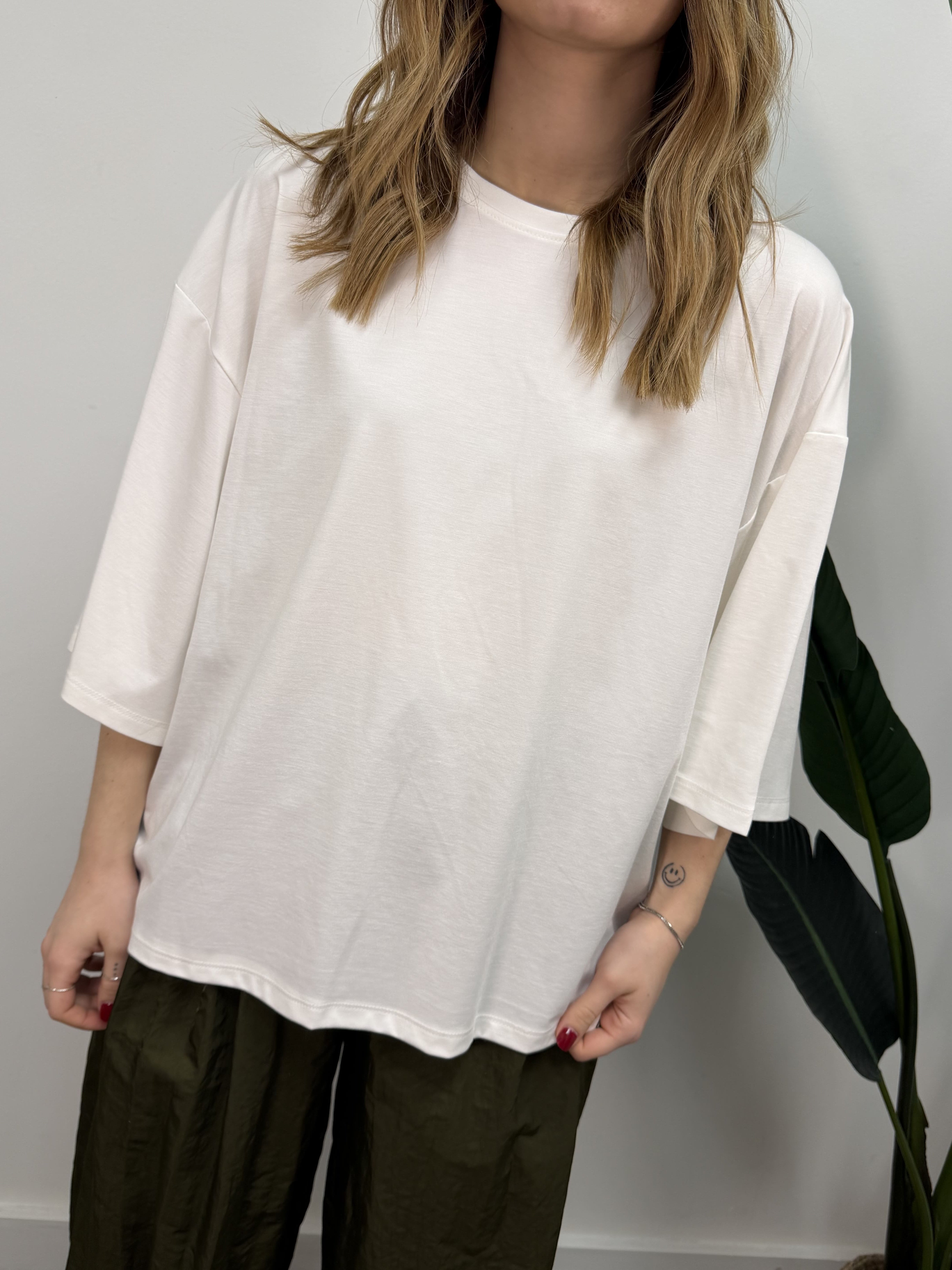 T-Shirt girocollo over manica 3/4 Imperial