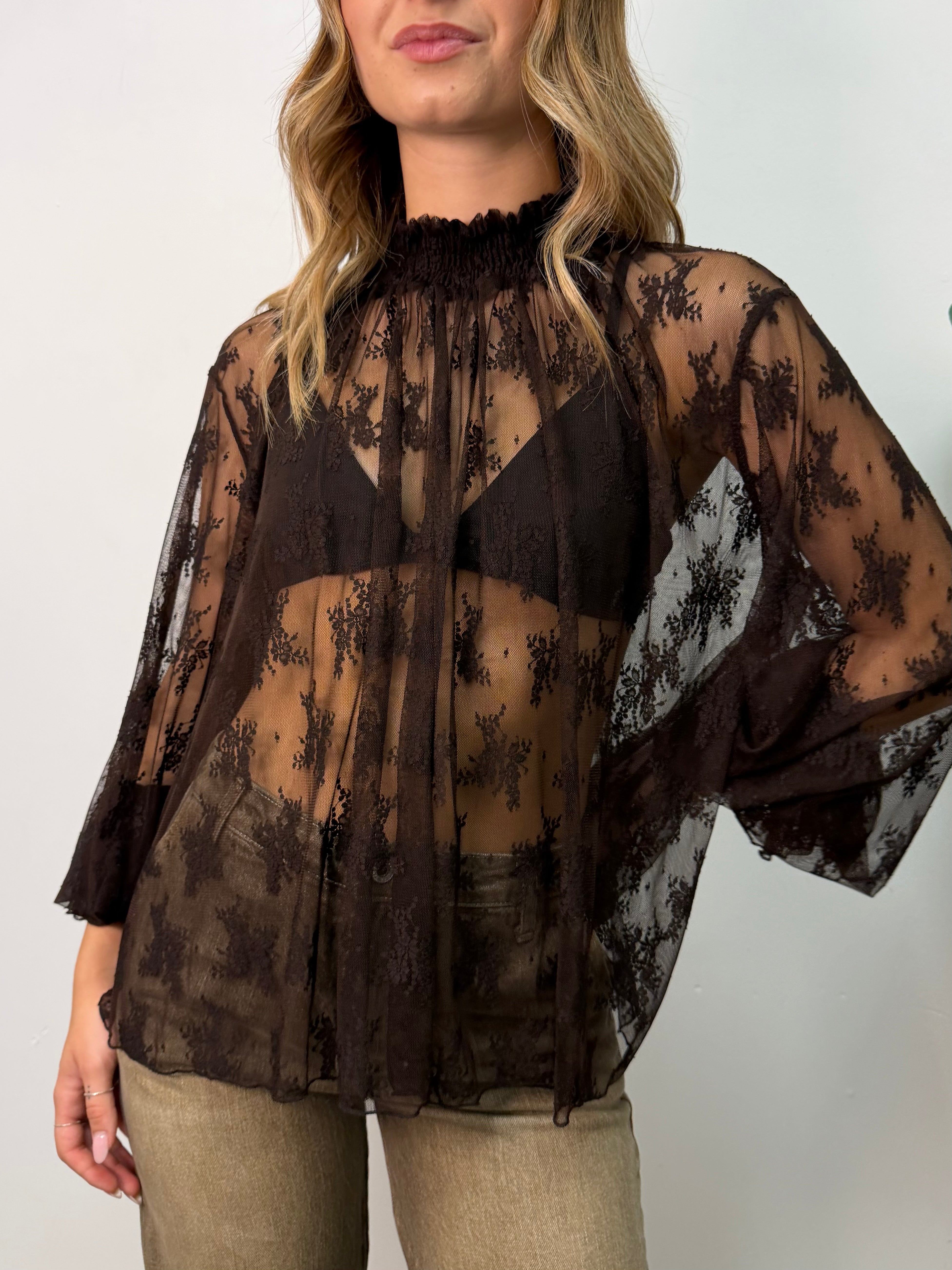Maglia in pizzo mezzo collo Imperial