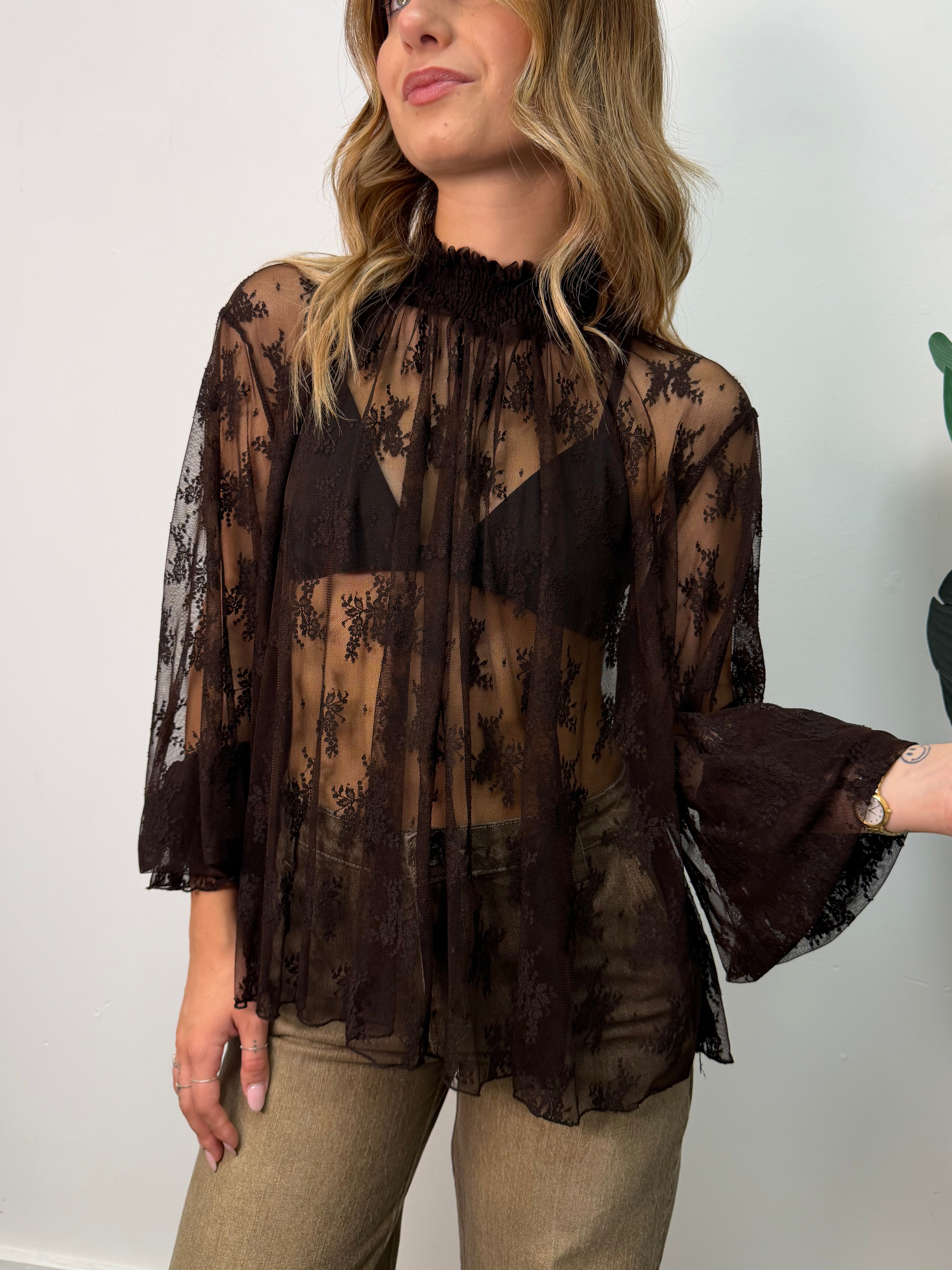 Maglia in pizzo mezzo collo Imperial