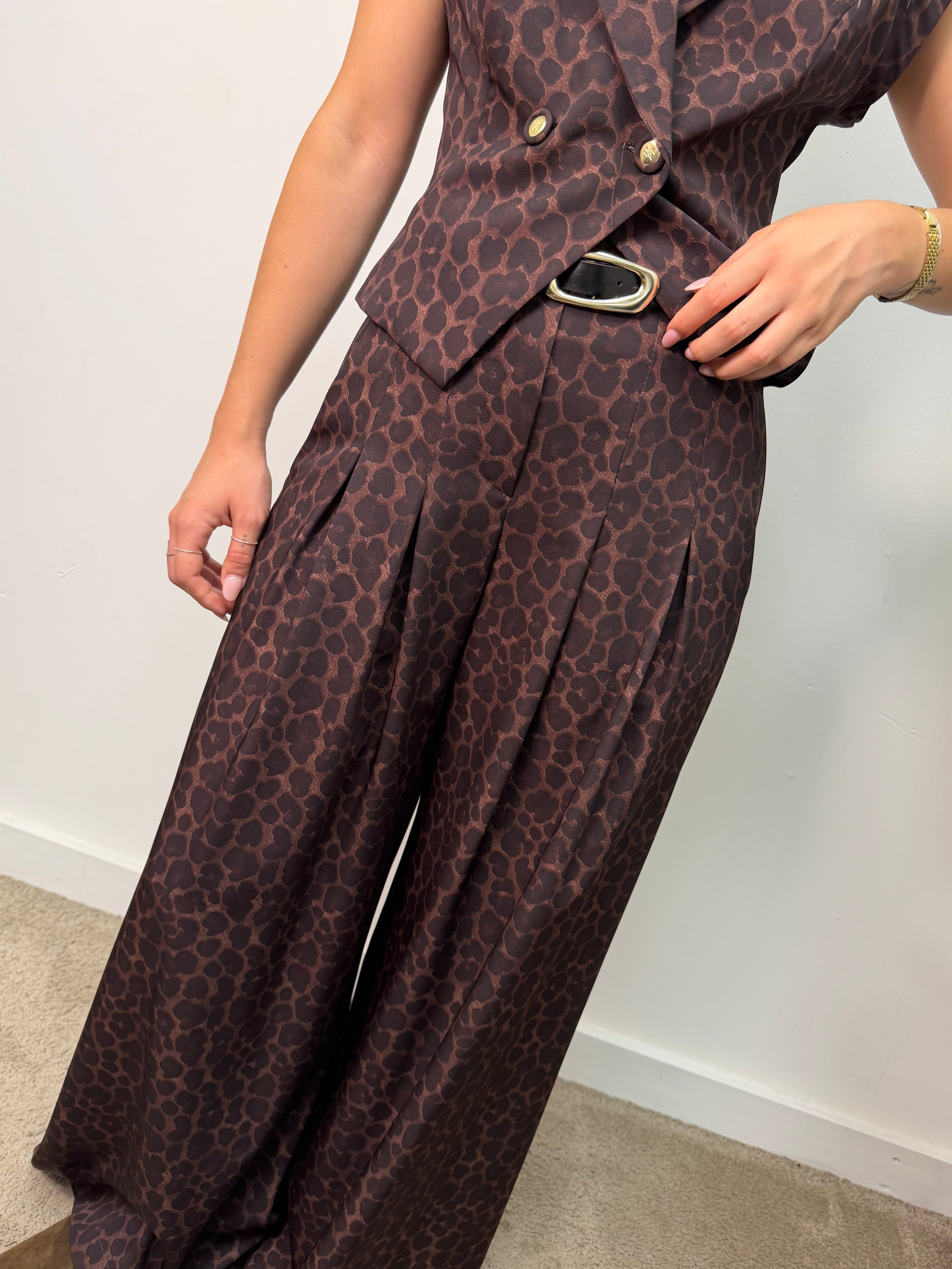 Pantalone fluido stampa maculata Imperial