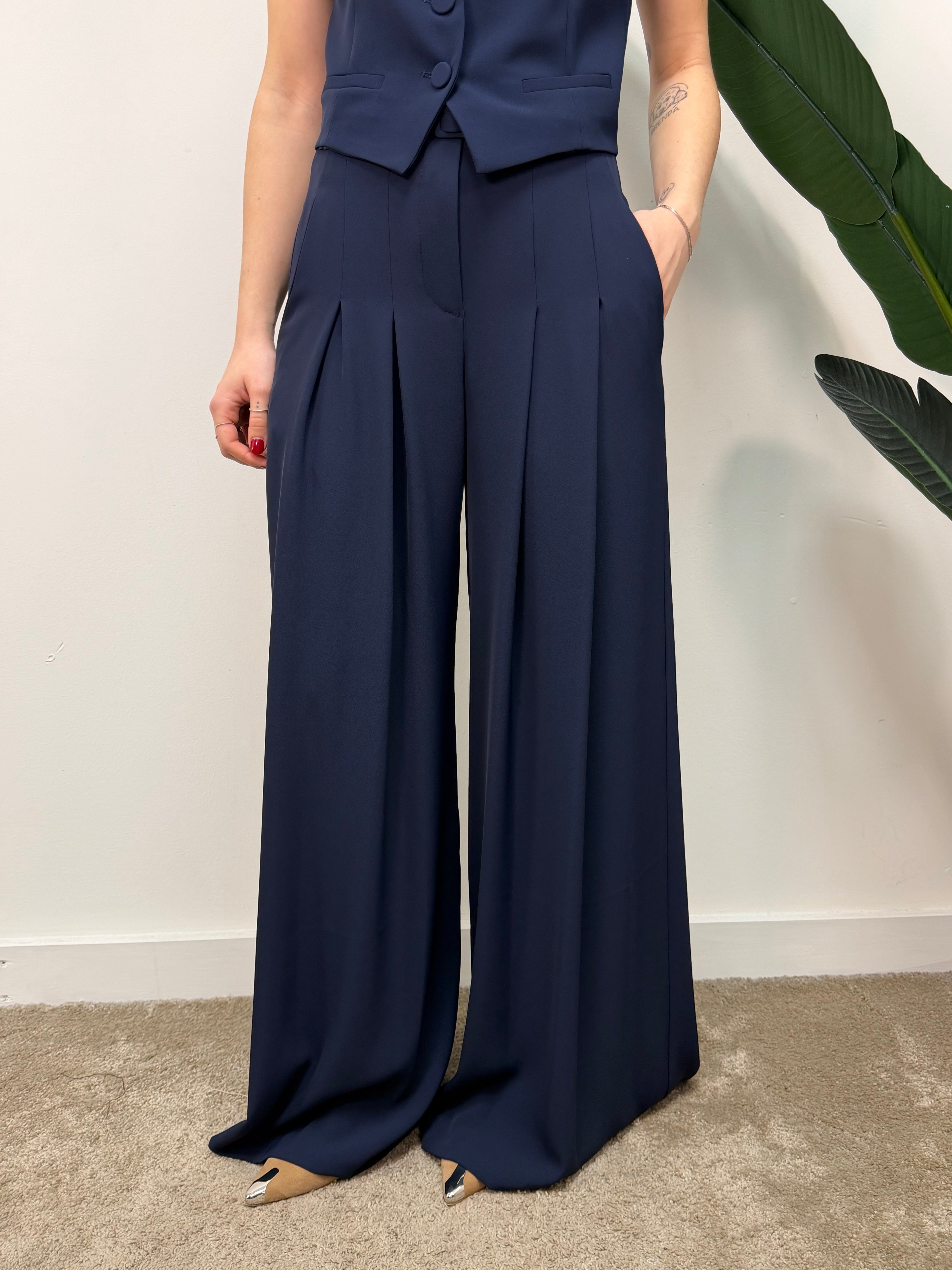 Pantalone palazzo fluido in cadí Imperial