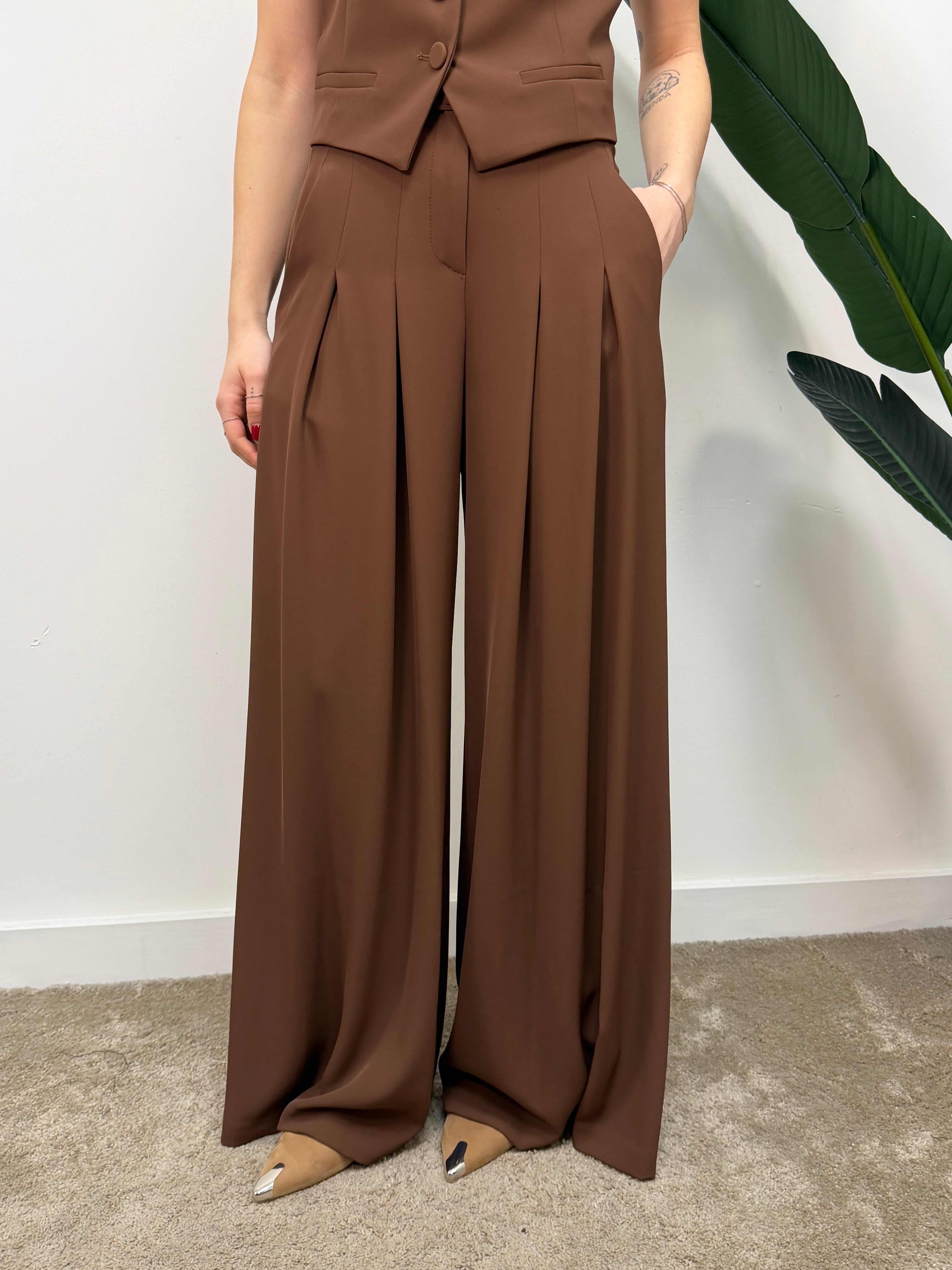 Pantalone palazzo fluido in cadí Imperial
