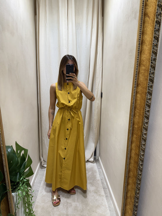 Abito chemisier in cotone con coulisse in vita Tensione In
