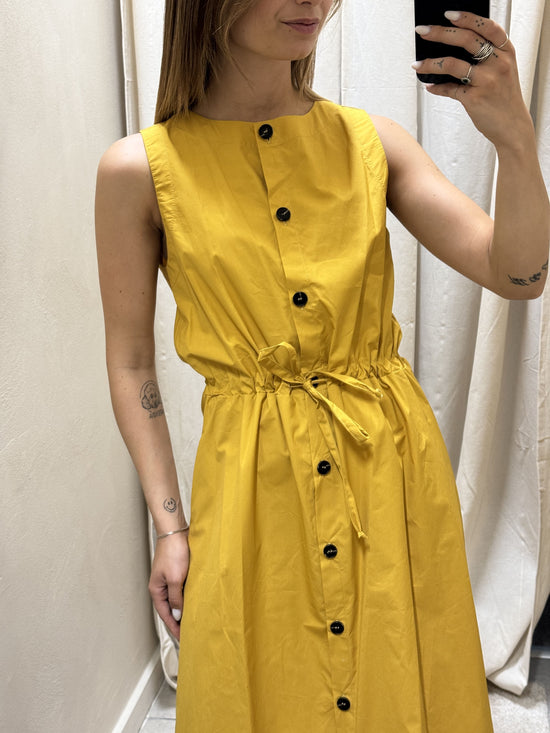 Abito chemisier in cotone con coulisse in vita Tensione In