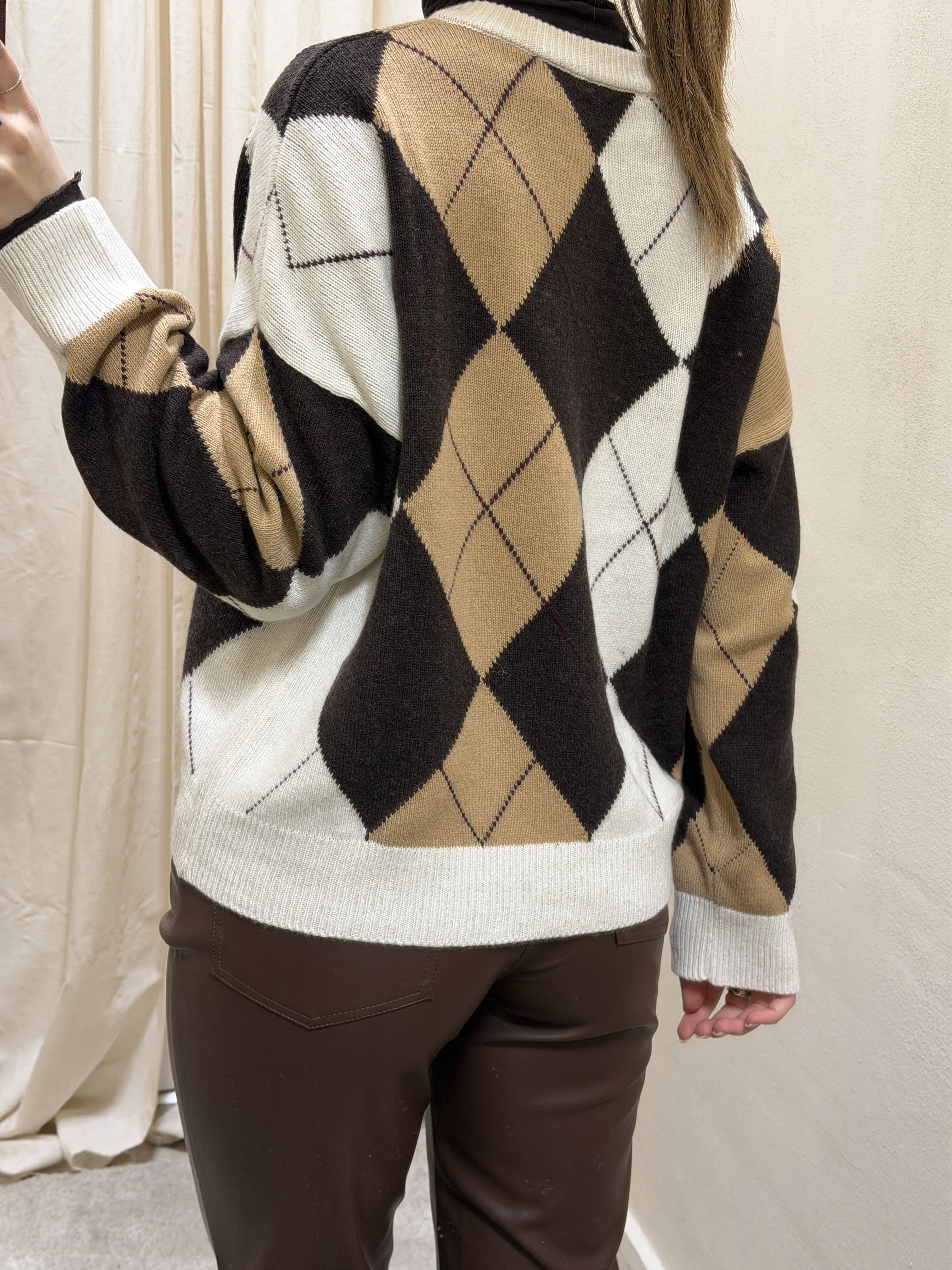 Maglione paricollo a rombi Tensione In