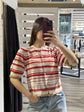 Cardigan mezza manica in filo a righe HaveOne