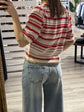 Cardigan mezza manica in filo a righe HaveOne