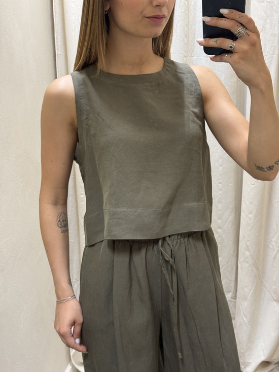 Coordinato canotta + pantalone in lino e viscosa Tensione In