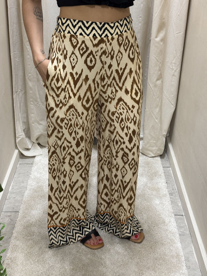 Pantalone ampio in viscosa a fantasia HaveOne