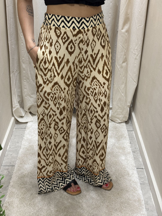 Pantalone ampio in viscosa a fantasia HaveOne