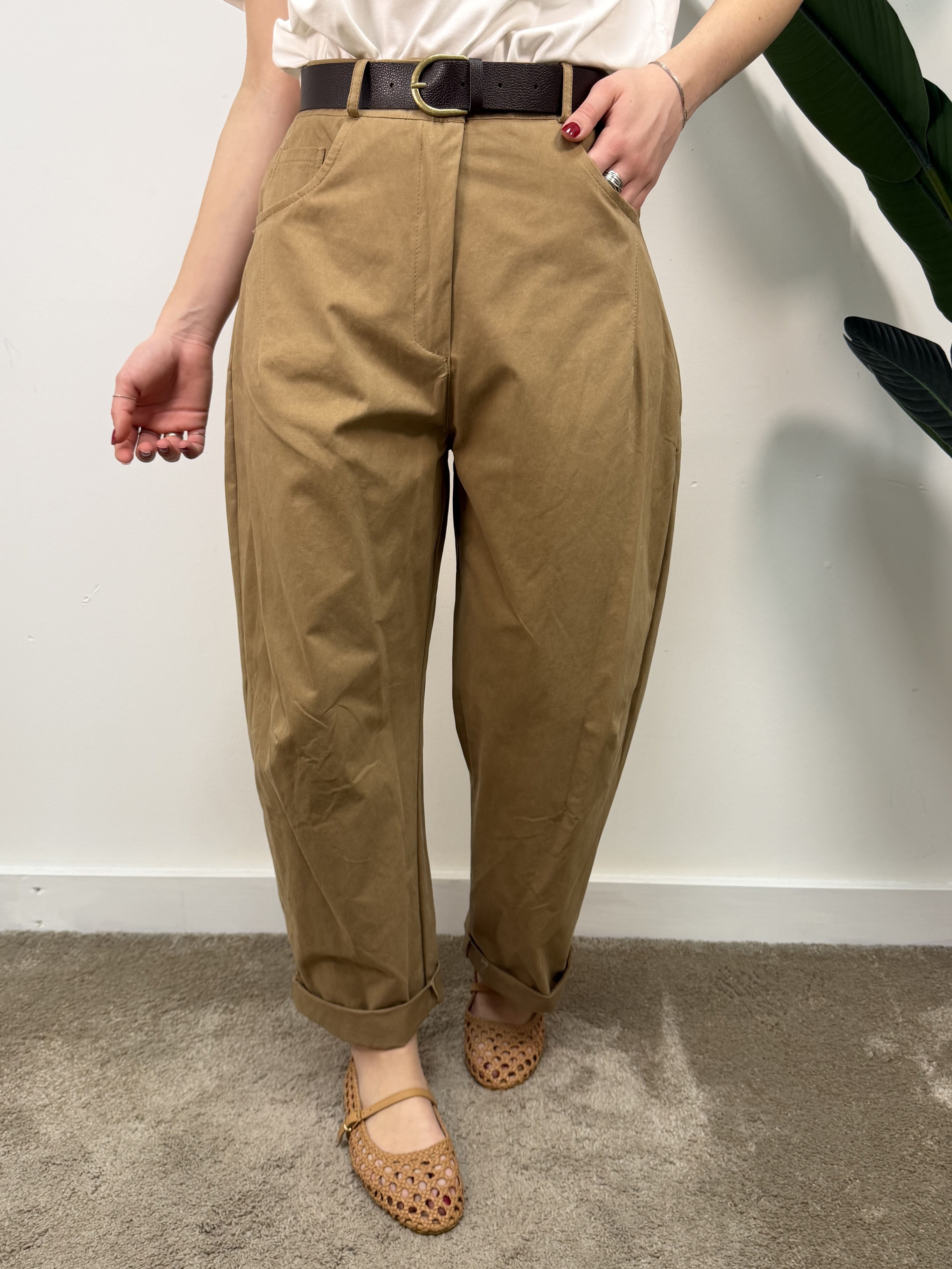 Pantalone barrel in cotone VICOLO