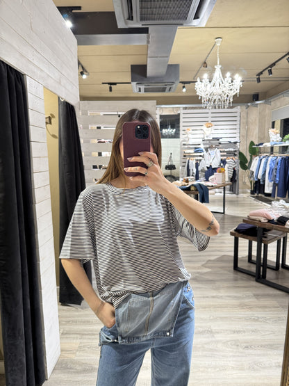 Maglia mezza manica girocollo a righe HaveOne