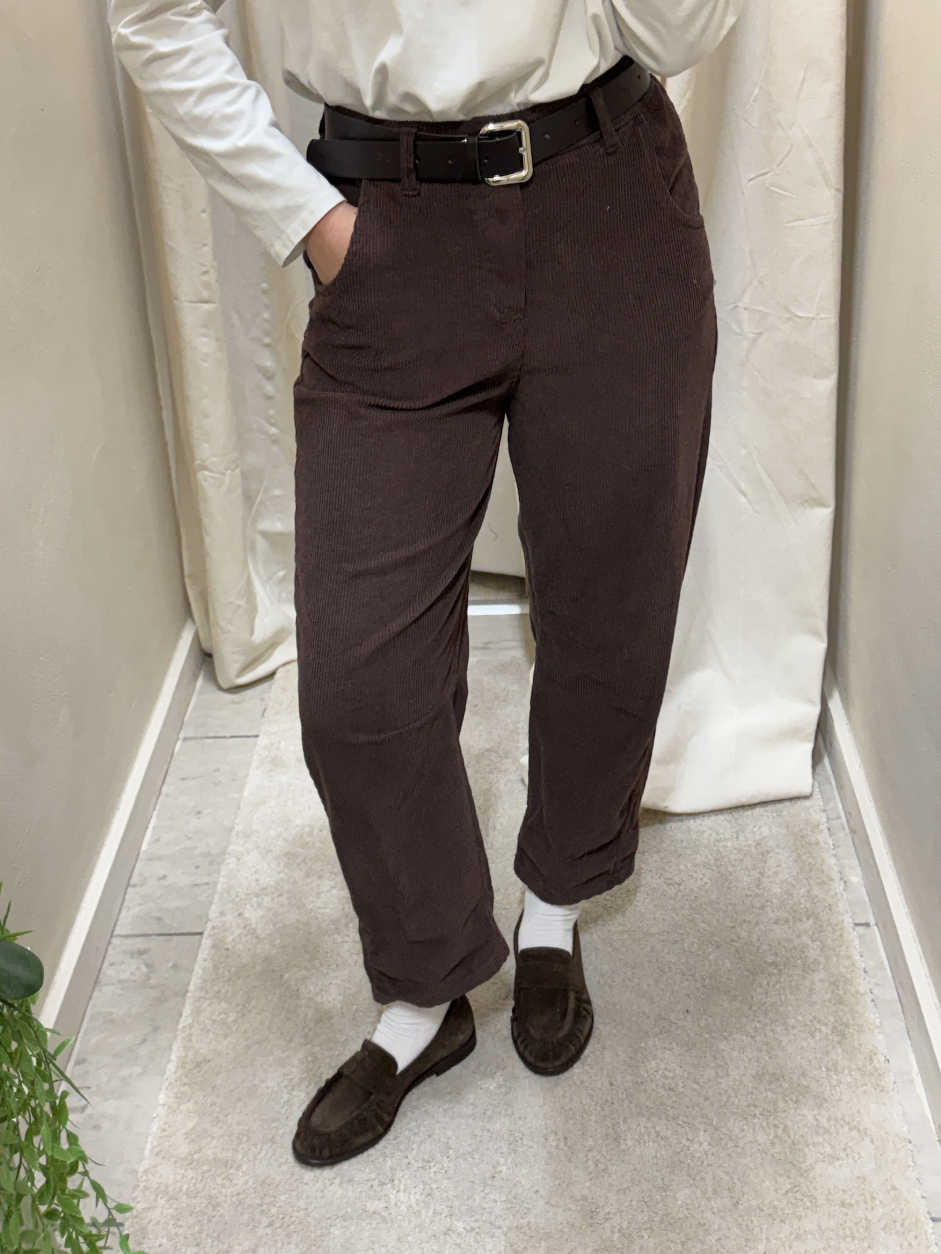Pantalone sigaretta a costa di velluto HaveOne