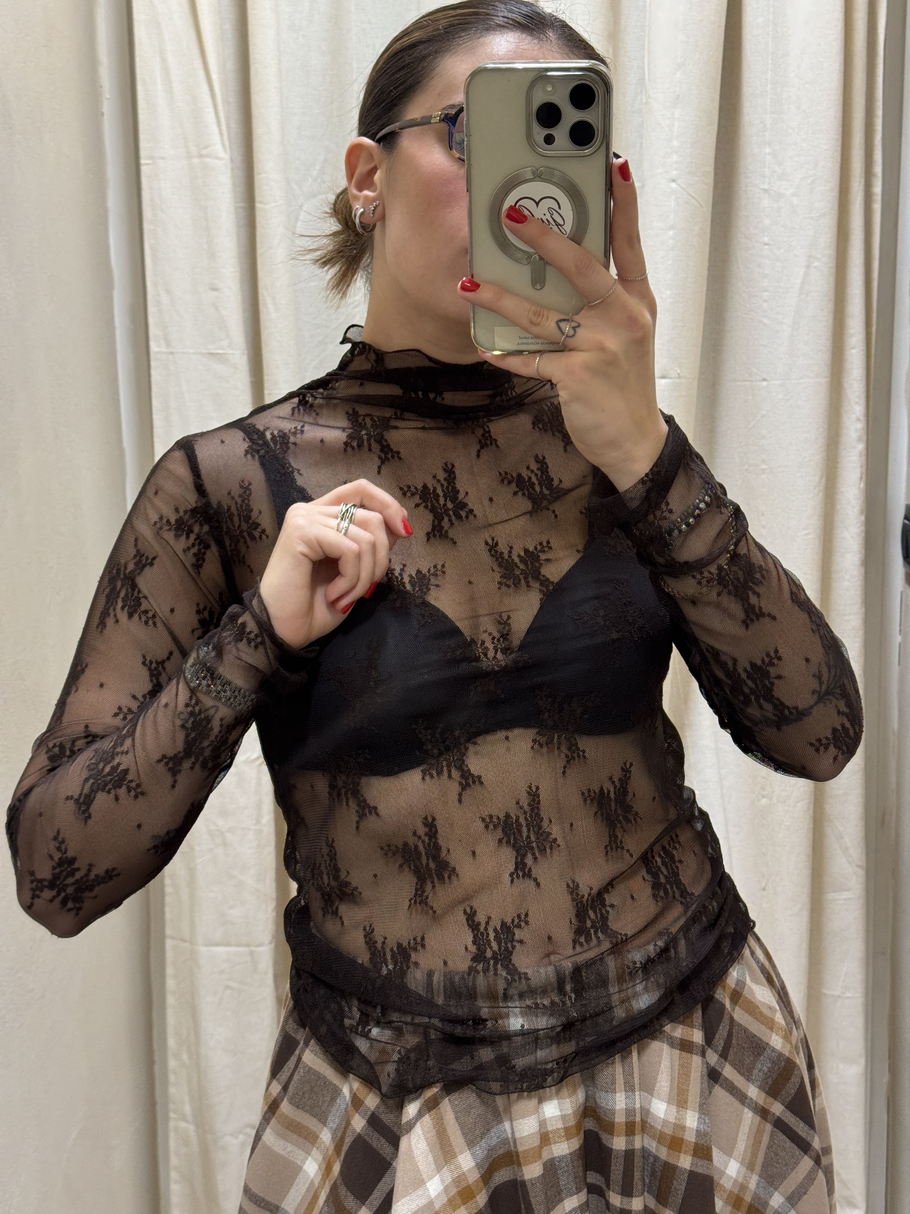 Maglia lupetto in pizzo MyD