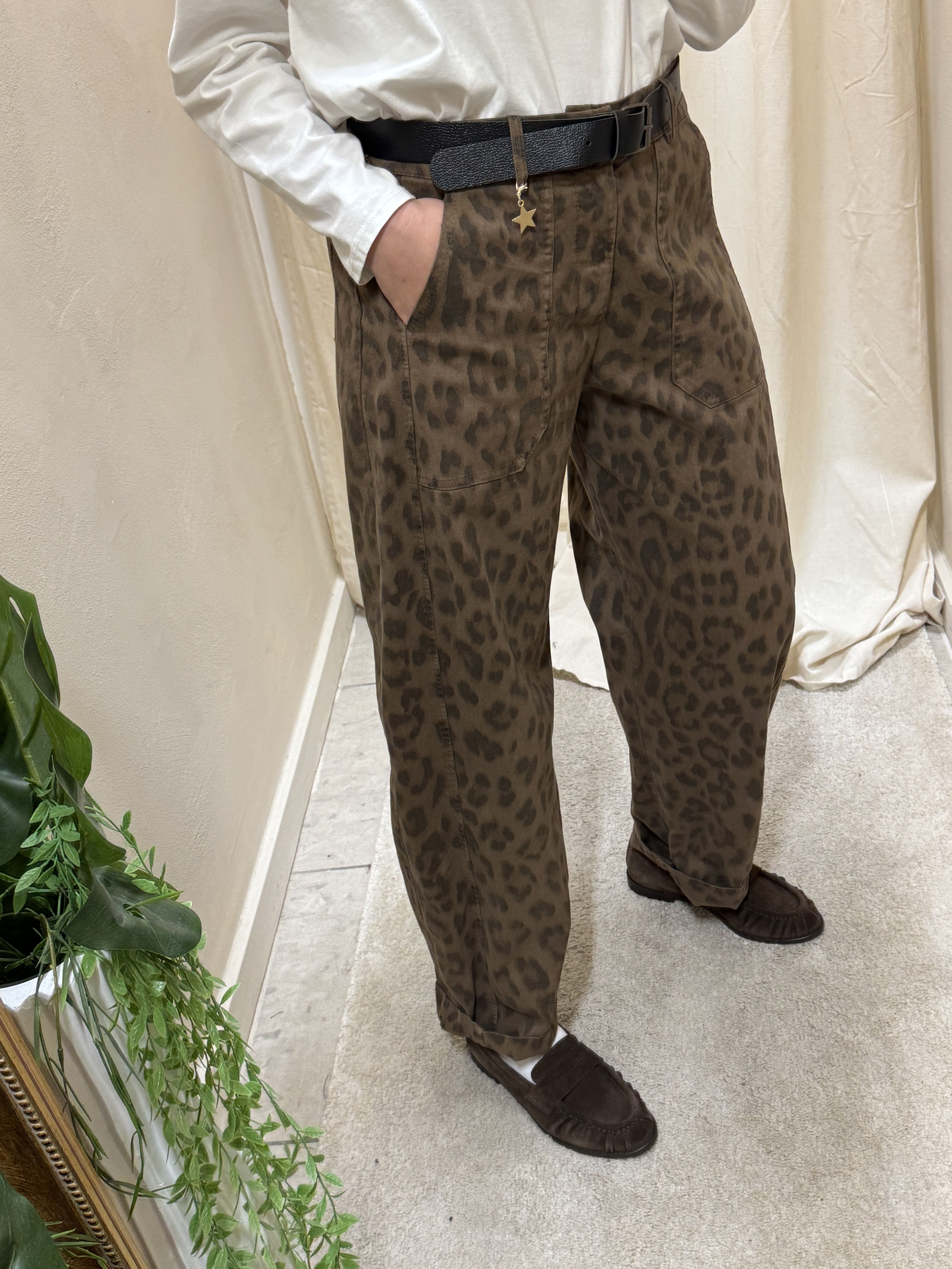 Pantalone balloon mod. stellina stampa animalier Susy Mix