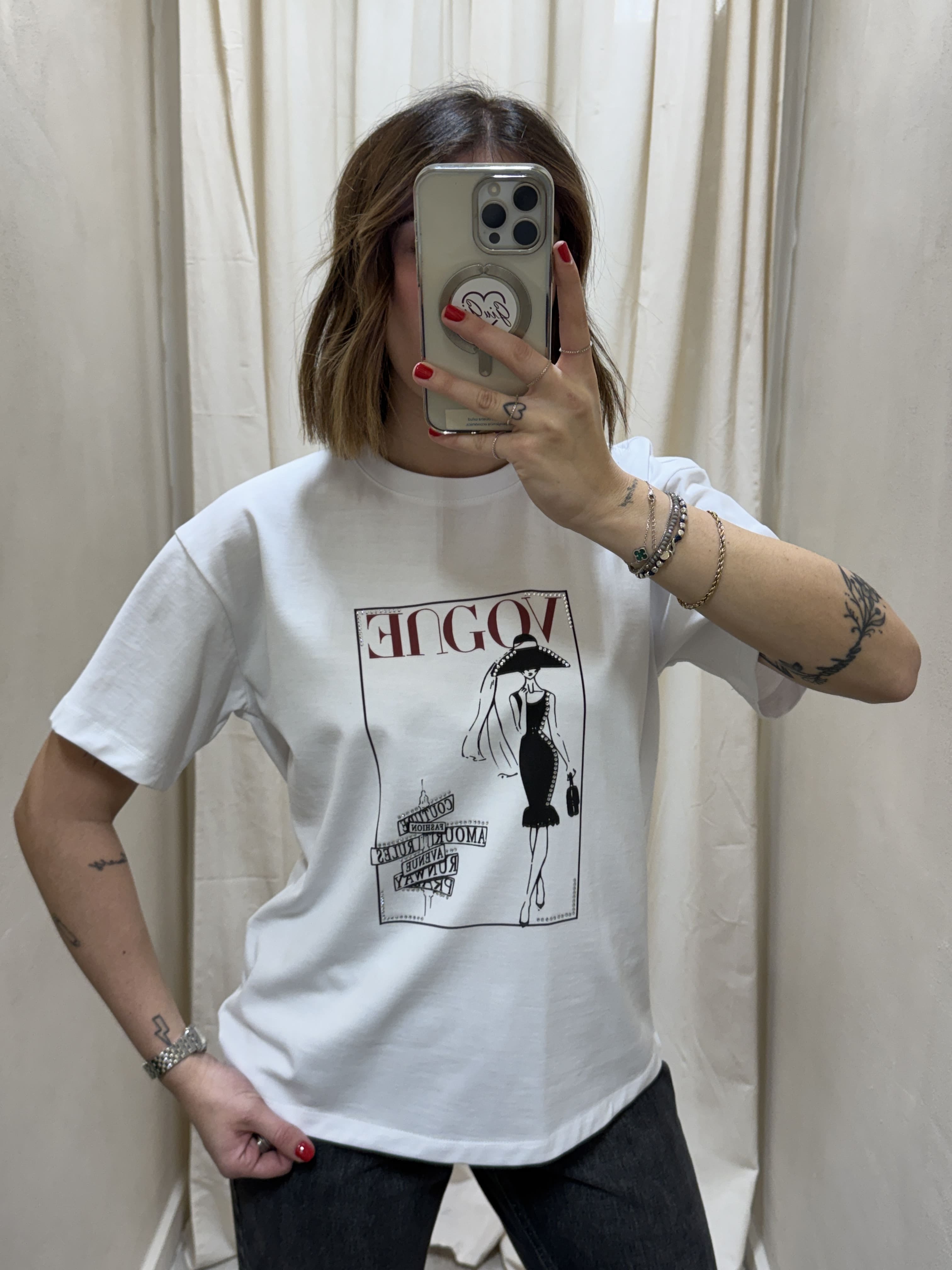 T-shirt over stampata in cotone Tensione In
