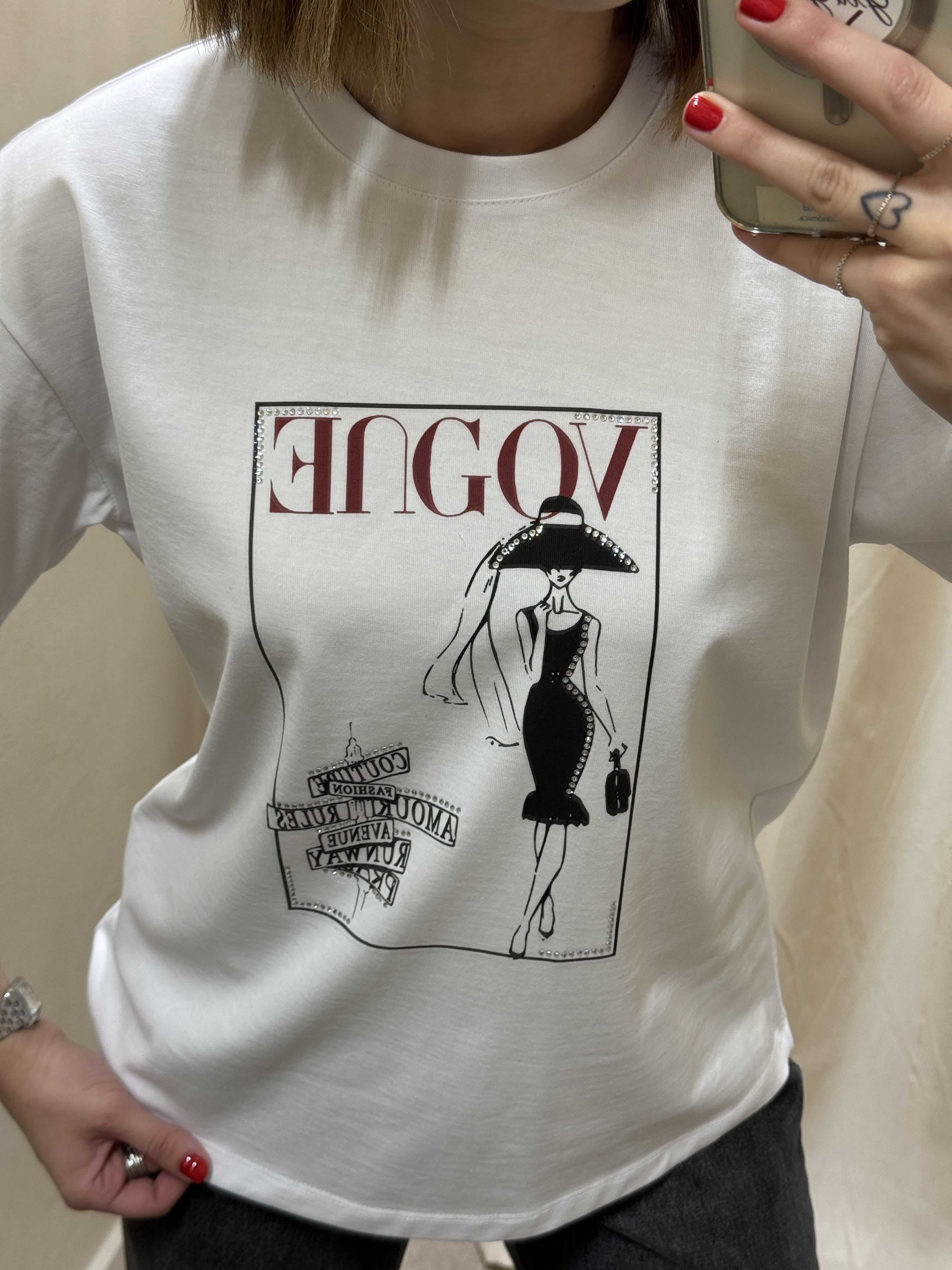 T-shirt over stampata in cotone Tensione In