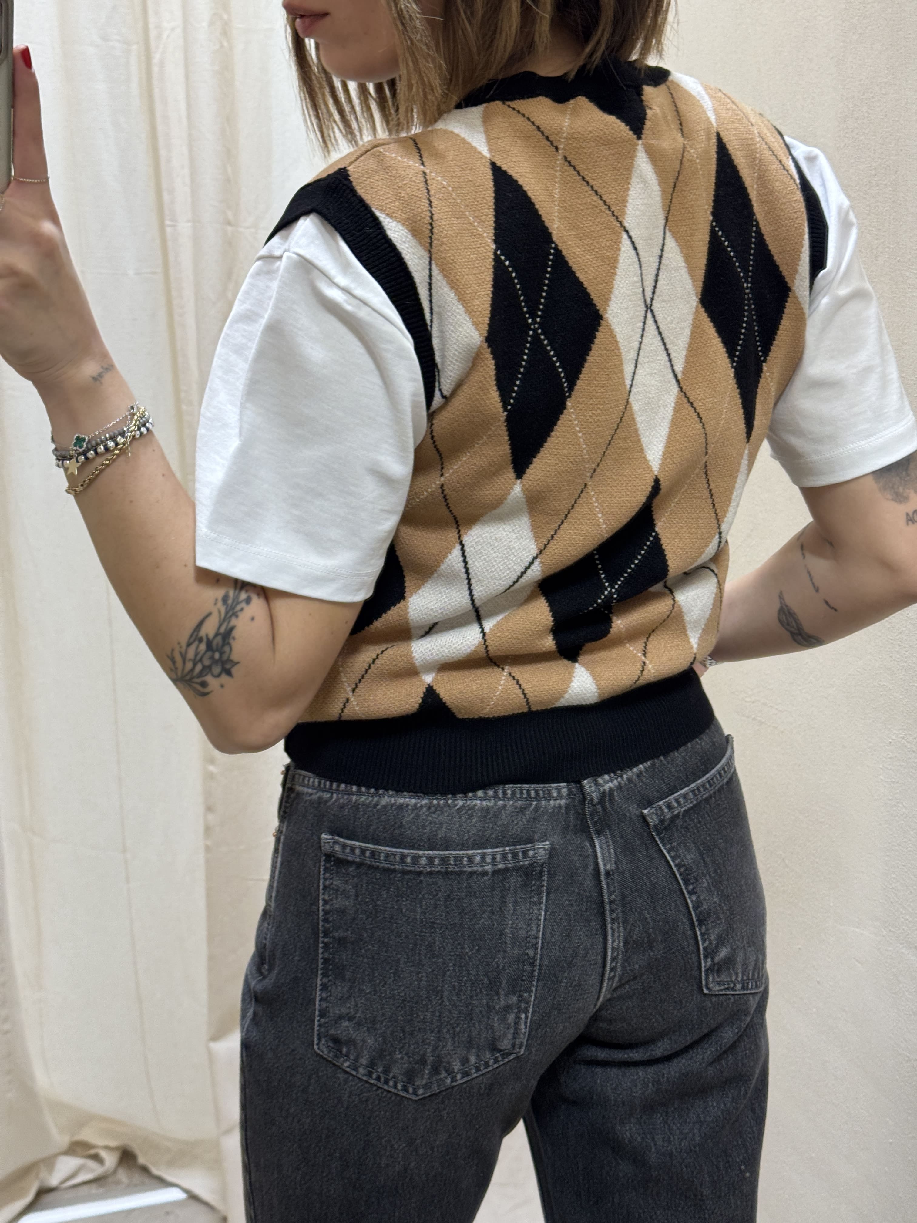 Gilet a rombi scollo V Susy Mix