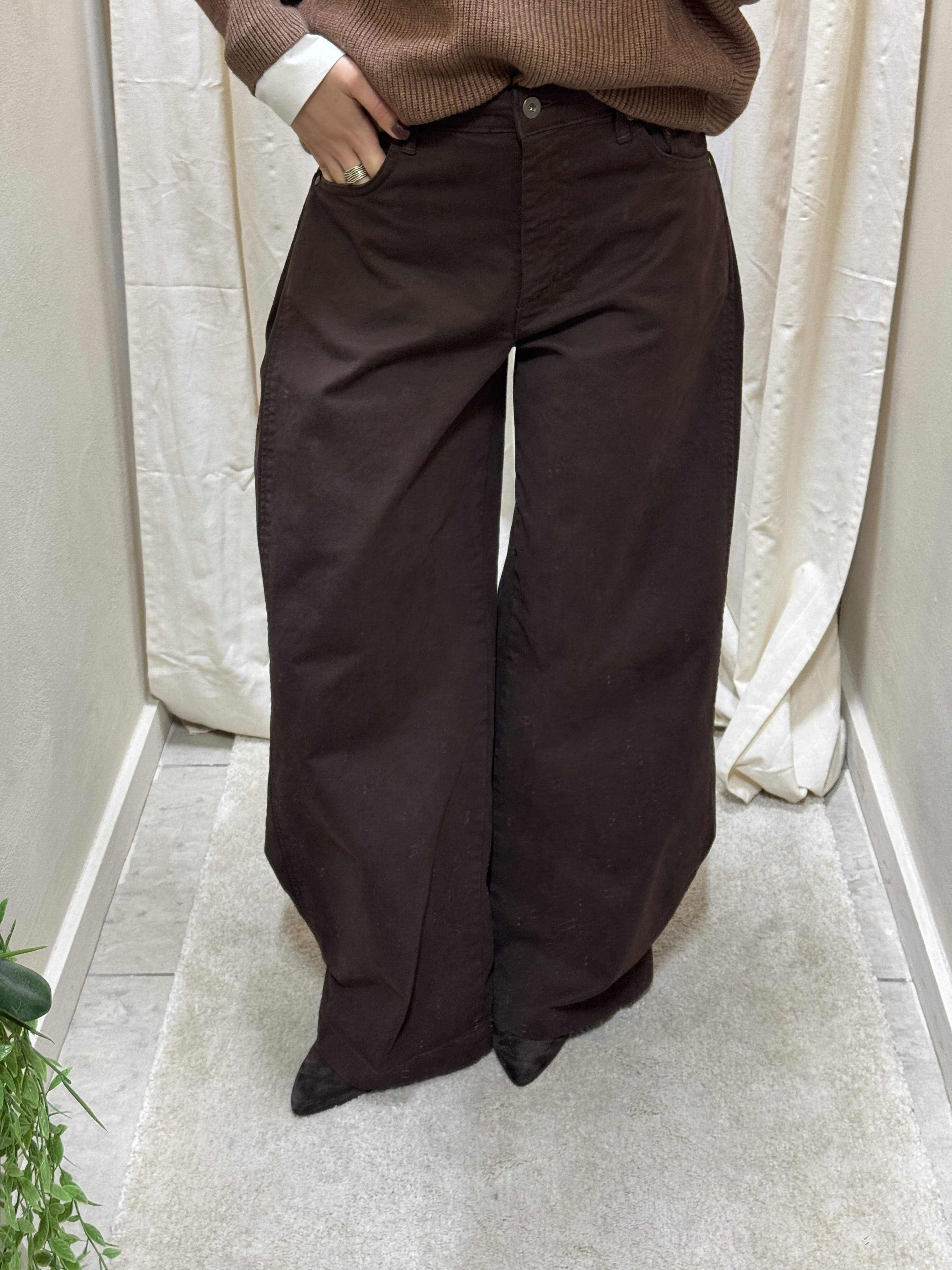 Pantalone barrel tinto in capo Susy Mix