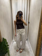 Pantalone in lino con tasche a toppa Susy Mix