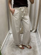 Pantalone in lino con tasche a toppa Susy Mix