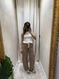 Pantalone in lino con tasche a toppa Susy Mix