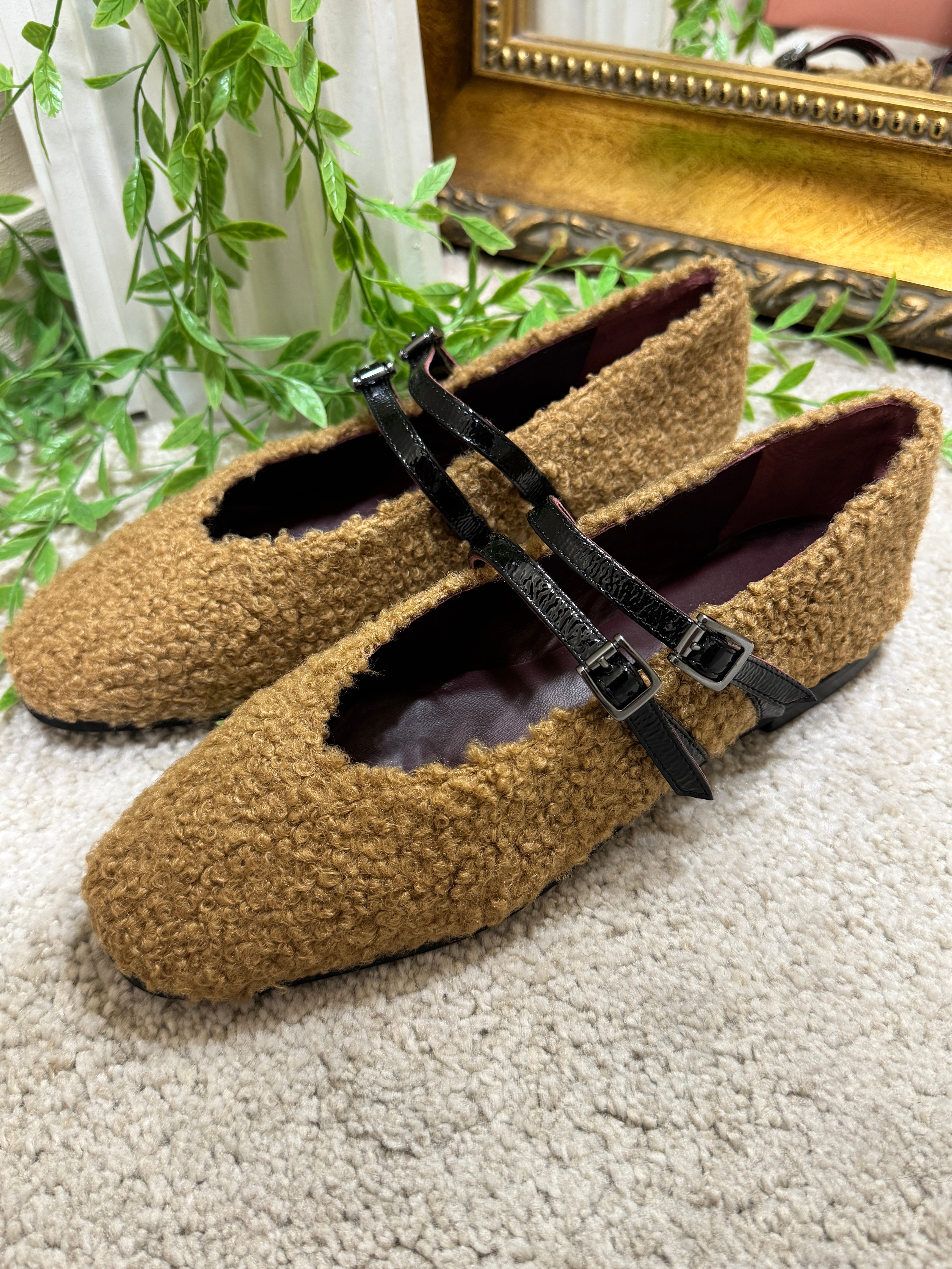 Ballerina astrakan doppio cinturino Versilia