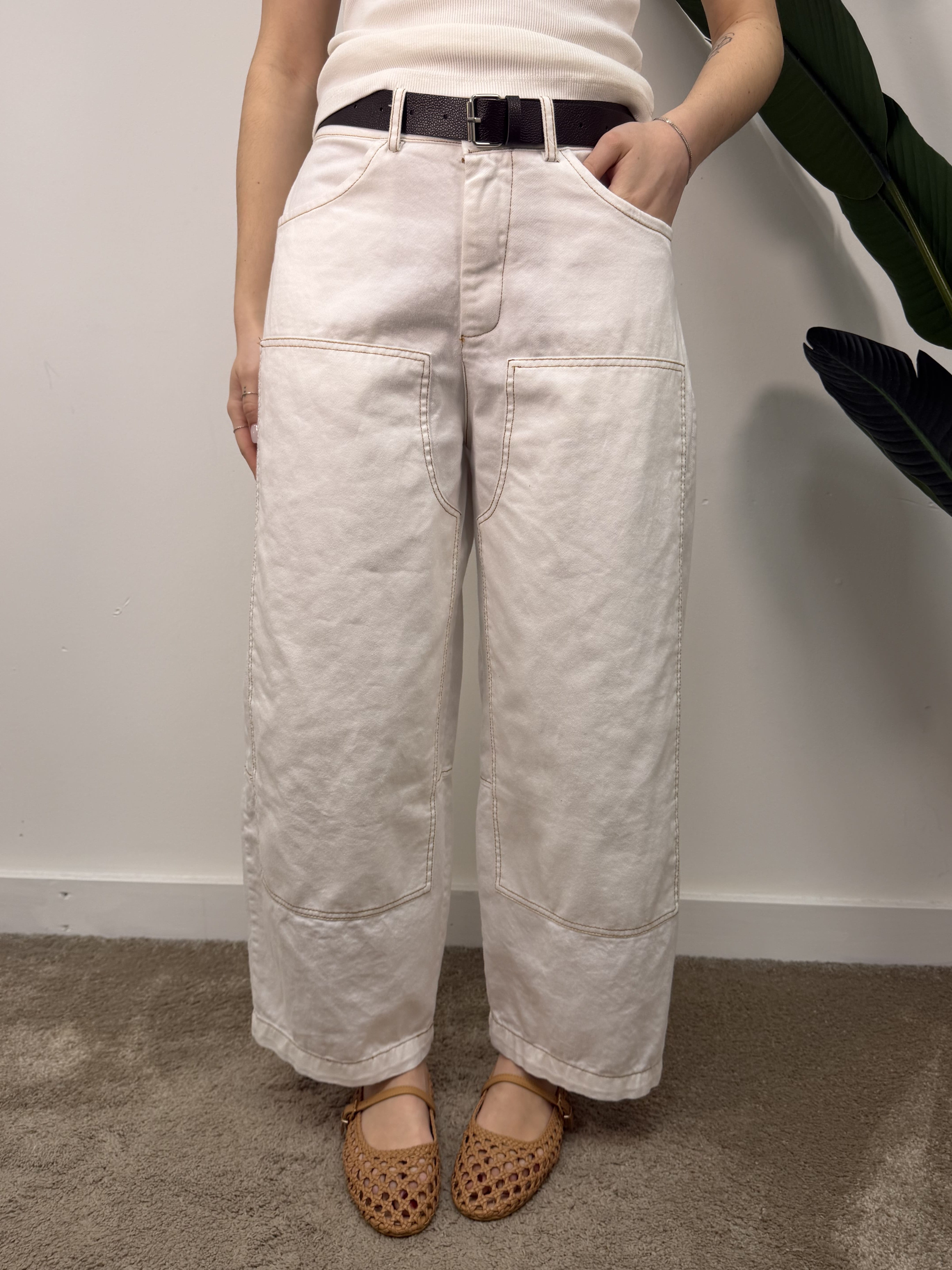 Pantalone balloon western con impunture a contrasto Susy Mix