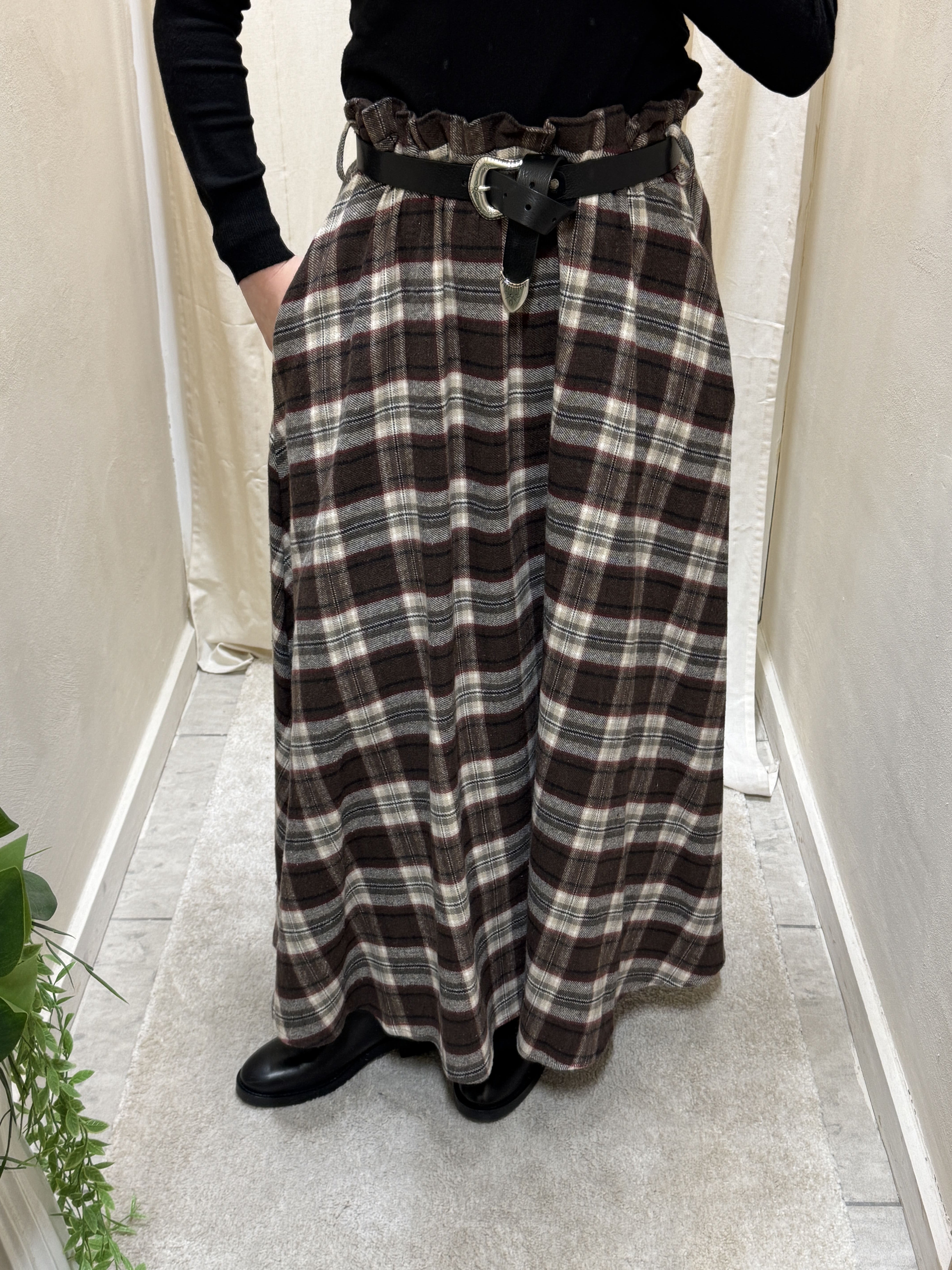 Gonna lunga in flanella stampa check MyD